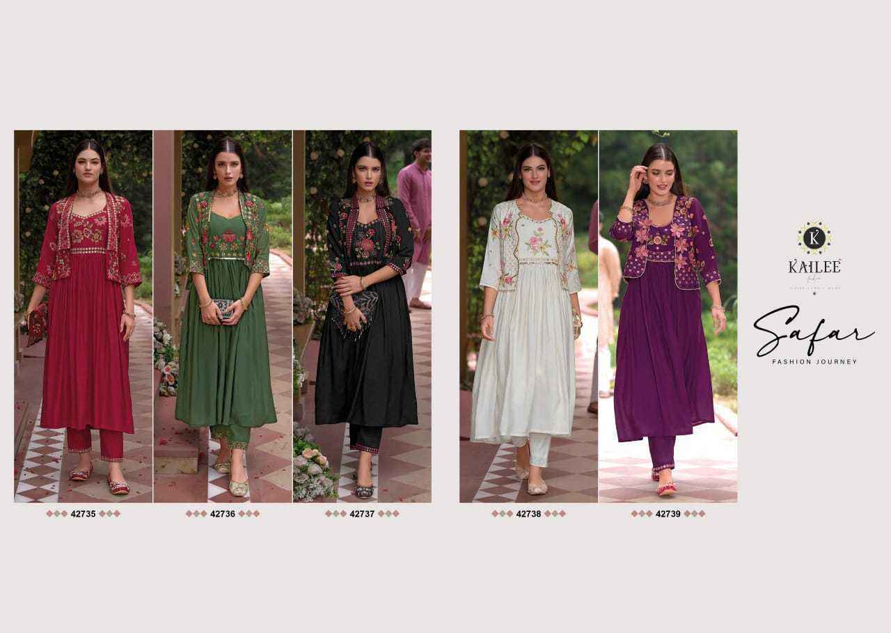 Kailee Fashion Safar Silk Readymade Suit Surat Factory Wholesale ( 5 pcs Catalogue )