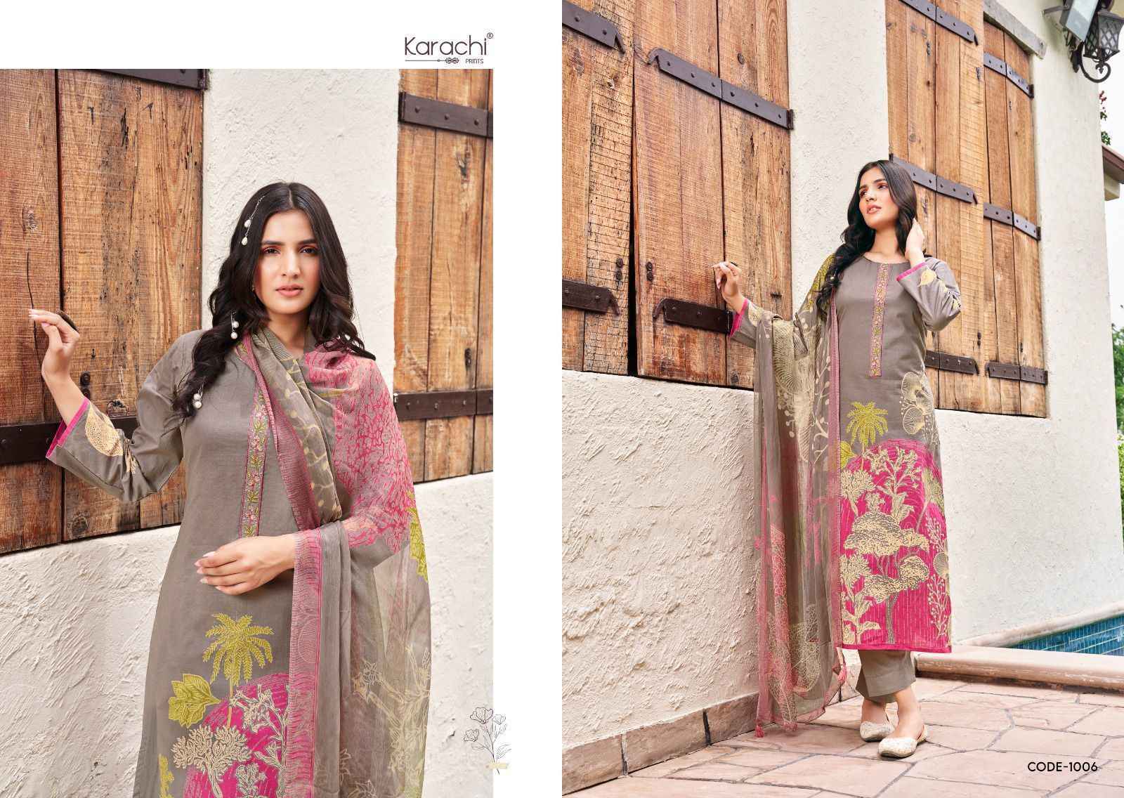 Kesar Karachi Prints Bahara Lawn Wholesale Salwar Kameez Surat ( 6 pcs Catalogue )