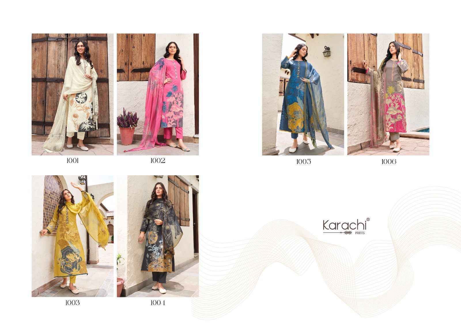 Kesar Karachi Prints Bahara Lawn Wholesale Salwar Kameez Surat ( 6 pcs Catalogue )