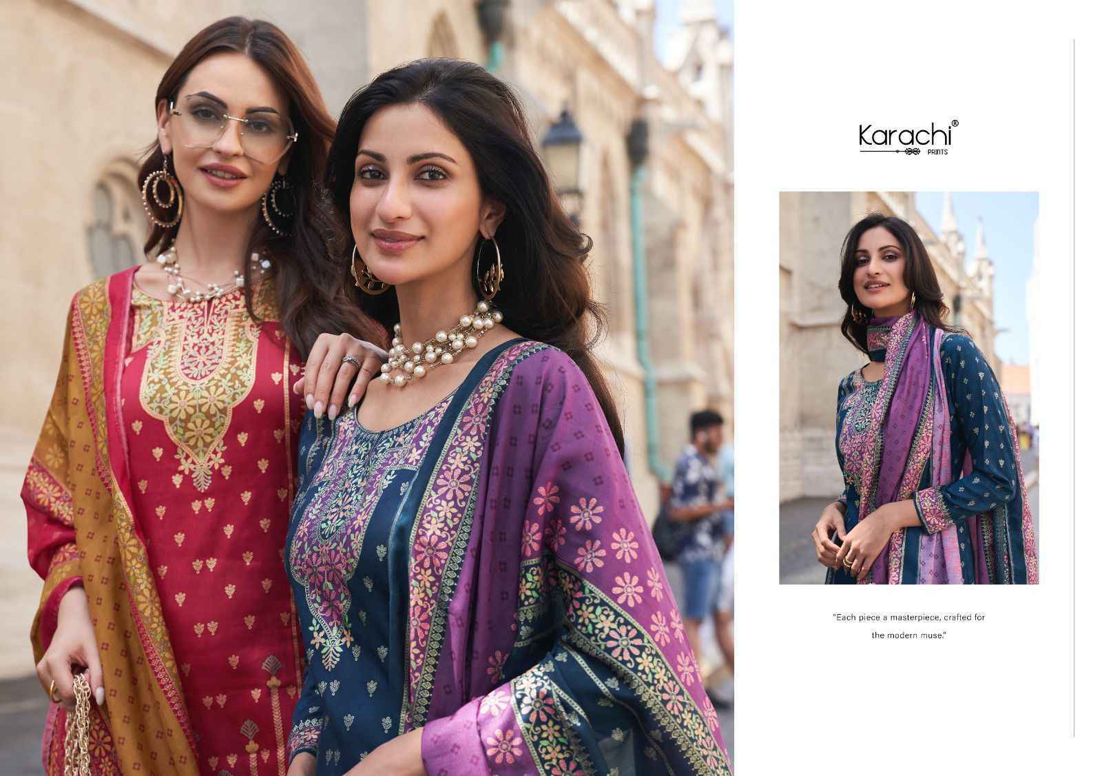Kesar Karachi Prints Glamaurous Viscose Salwar Kameez - Wholesale Supplier ( 4 pcs Catalogue )