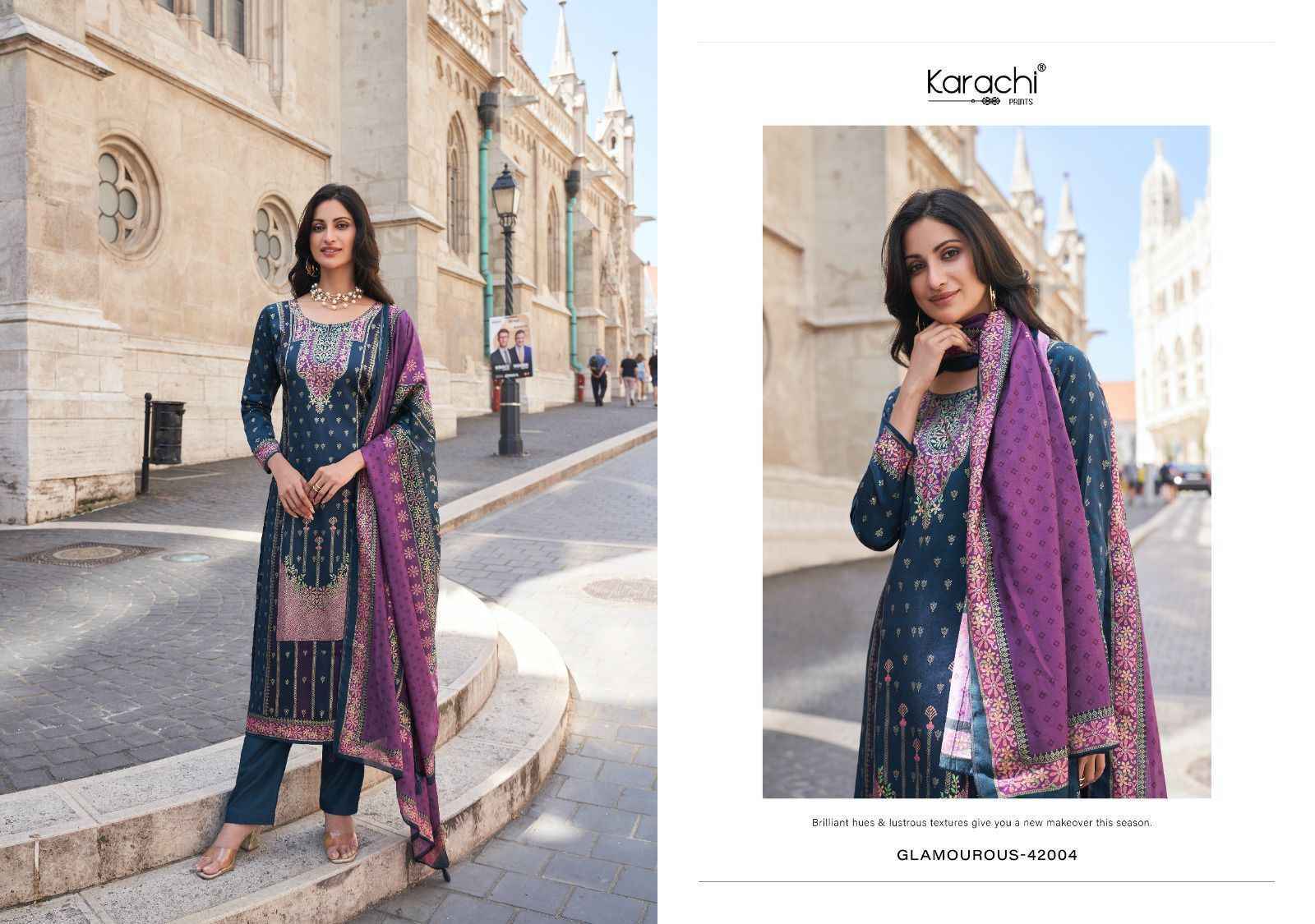 Kesar Karachi Prints Glamaurous Viscose Salwar Kameez - Wholesale Supplier ( 4 pcs Catalogue )