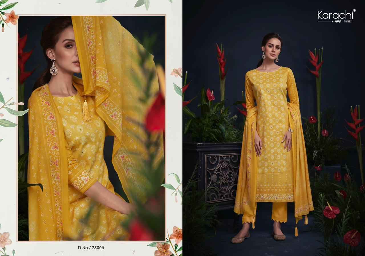 Kesar Karachi Prints Mahroom Viscose Wholesale Dress Material ( 6 pcs Catalogue )