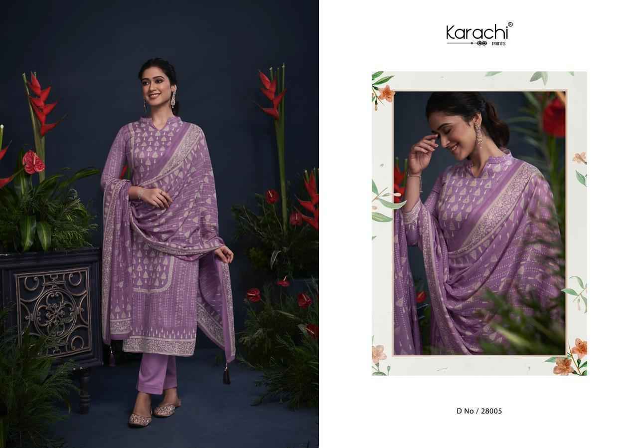 Kesar Karachi Prints Mahroom Viscose Wholesale Dress Material ( 6 pcs Catalogue )