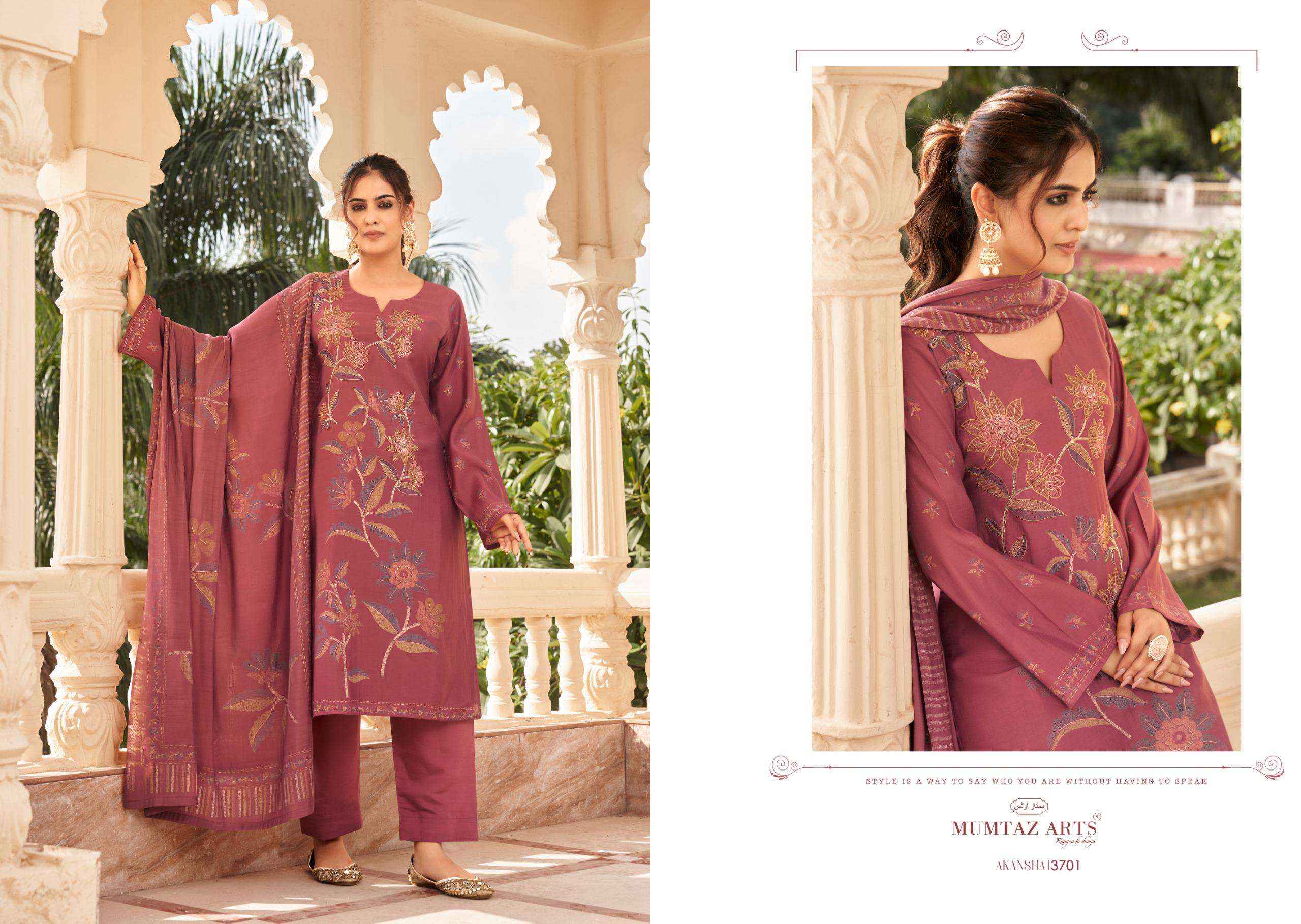 MUMTAZ ARTS AKANSHA VISCOSE WHOLESALE DRESS MATERIAL ( 6 PCS CATALOG )