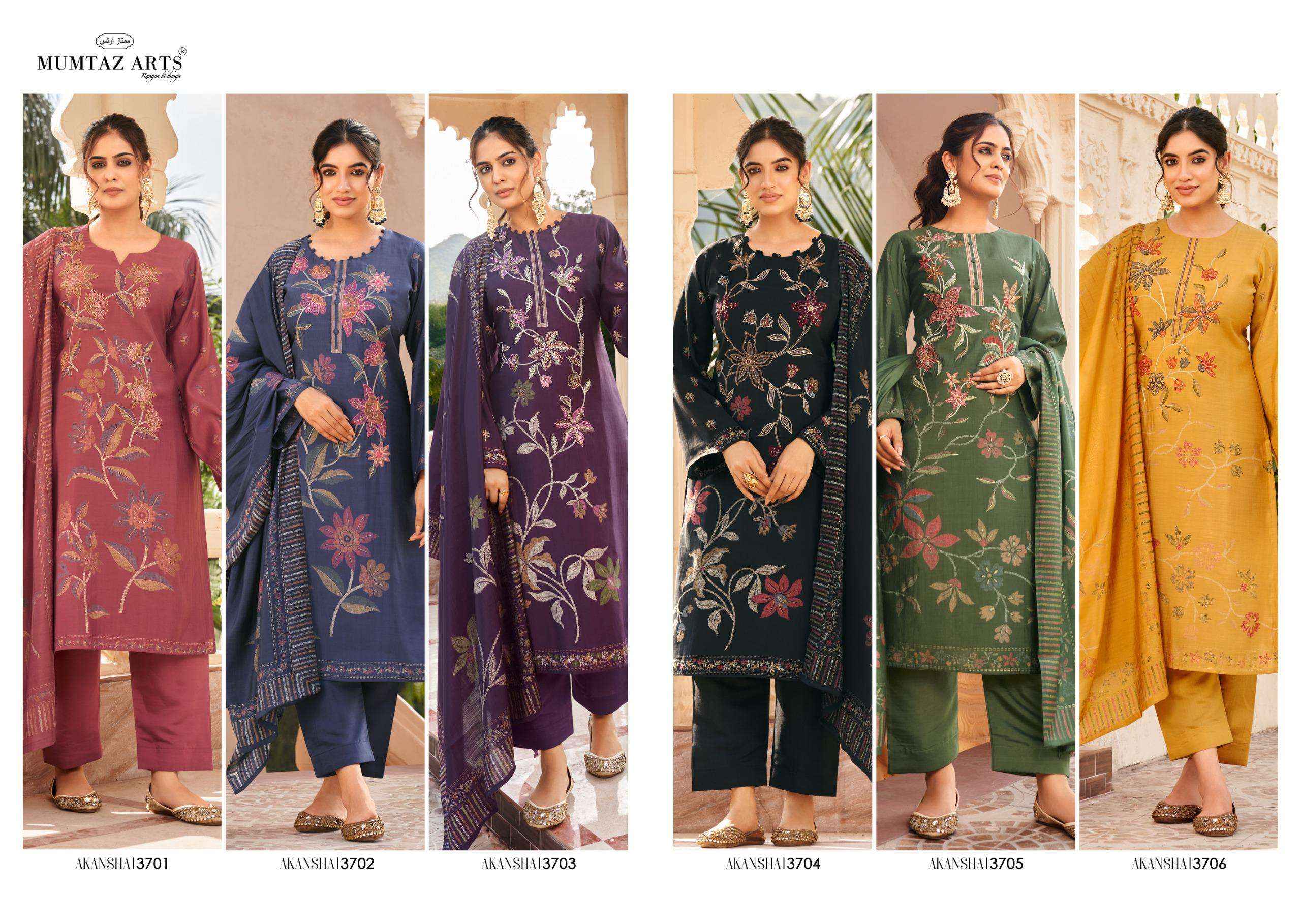 MUMTAZ ARTS AKANSHA VISCOSE WHOLESALE DRESS MATERIAL ( 6 PCS CATALOG )