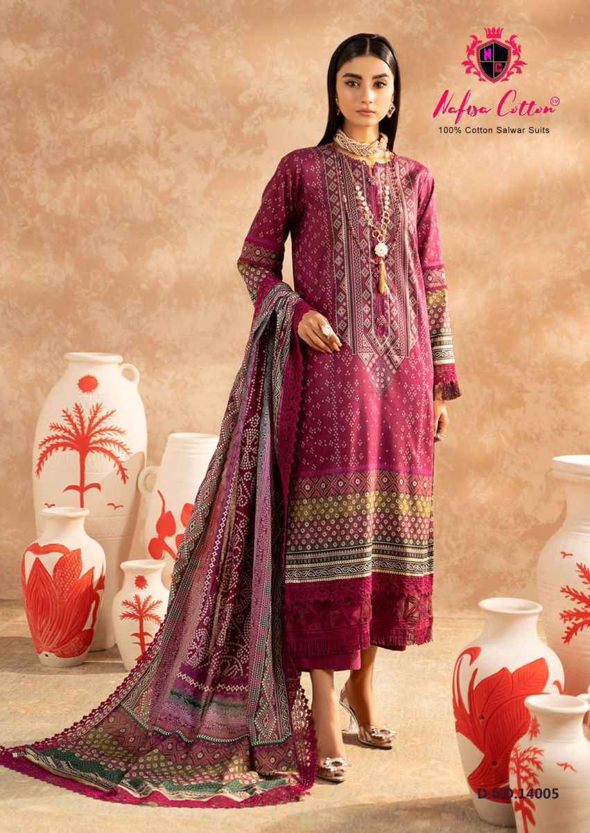 Nafisa Cotton Sahil Vol 14 Cotton Salwar Kameez ( 6 pcs Catalogue )