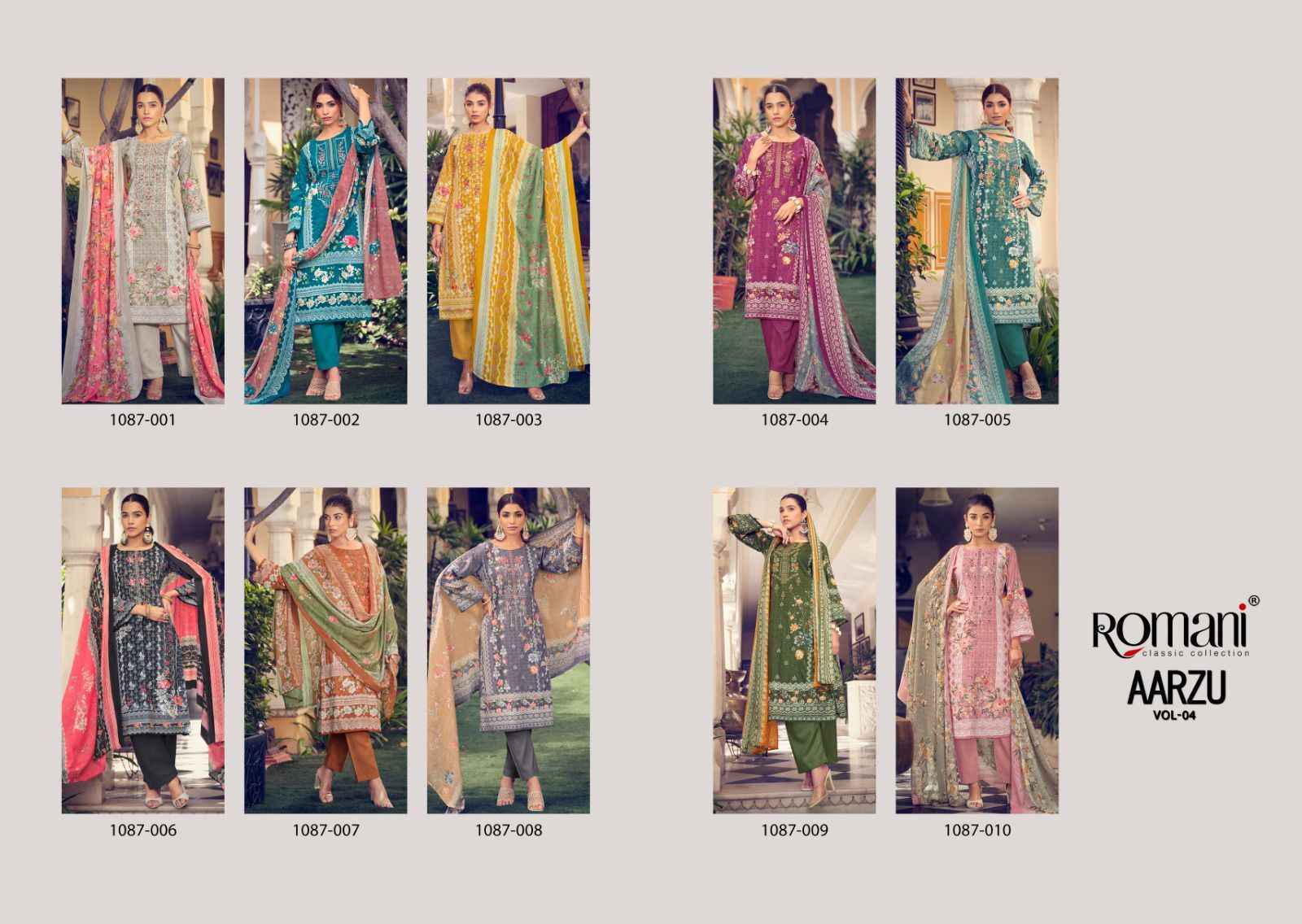 Romani Aarzu Vol 4 Cotton Salwar Kameez - Surat Wholesale Supplier ( 10 pcs Catalogue )
