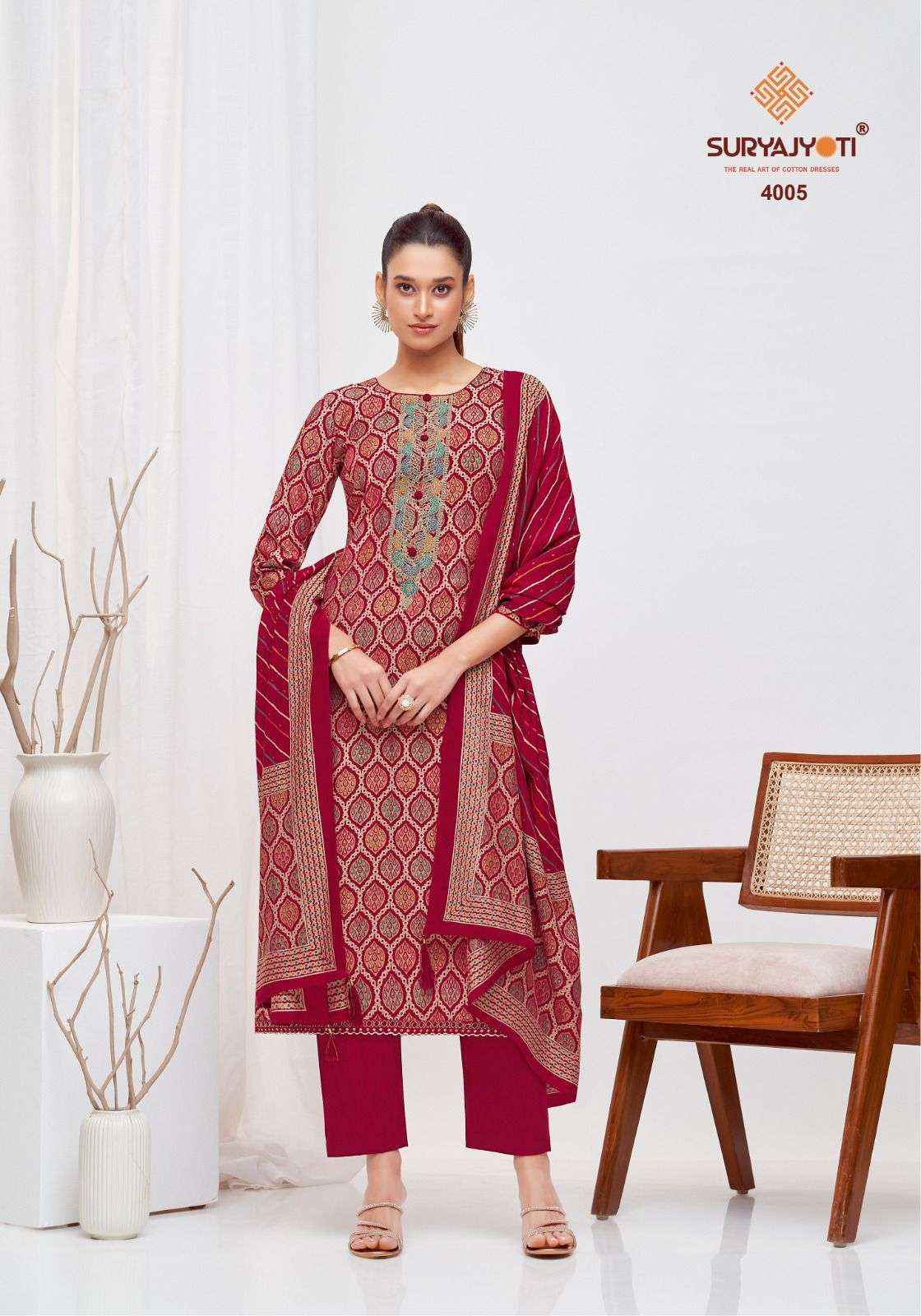 SURYAJYOTI PRIYANKA VOL 4 MODAL FOIL WHOLESALE DRESS MATERIAL ( 6 PCS CATALOG )