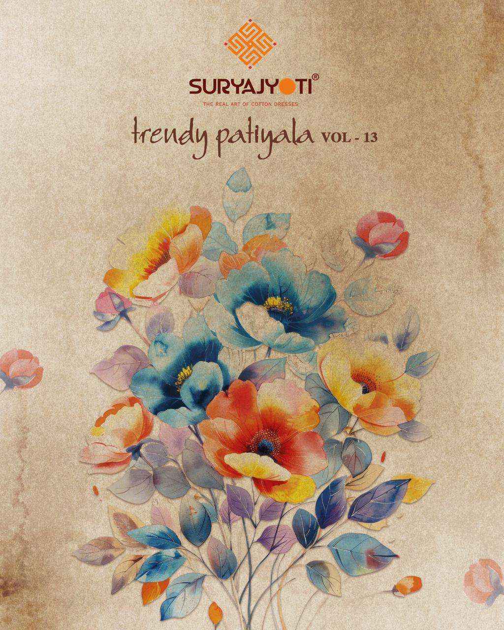 SURYAJYOTI TRENDY PATIYALA VOL 13 COTTON WHOLESALE SALWAR KAMEEZ ( 20 PCS CATALOG )