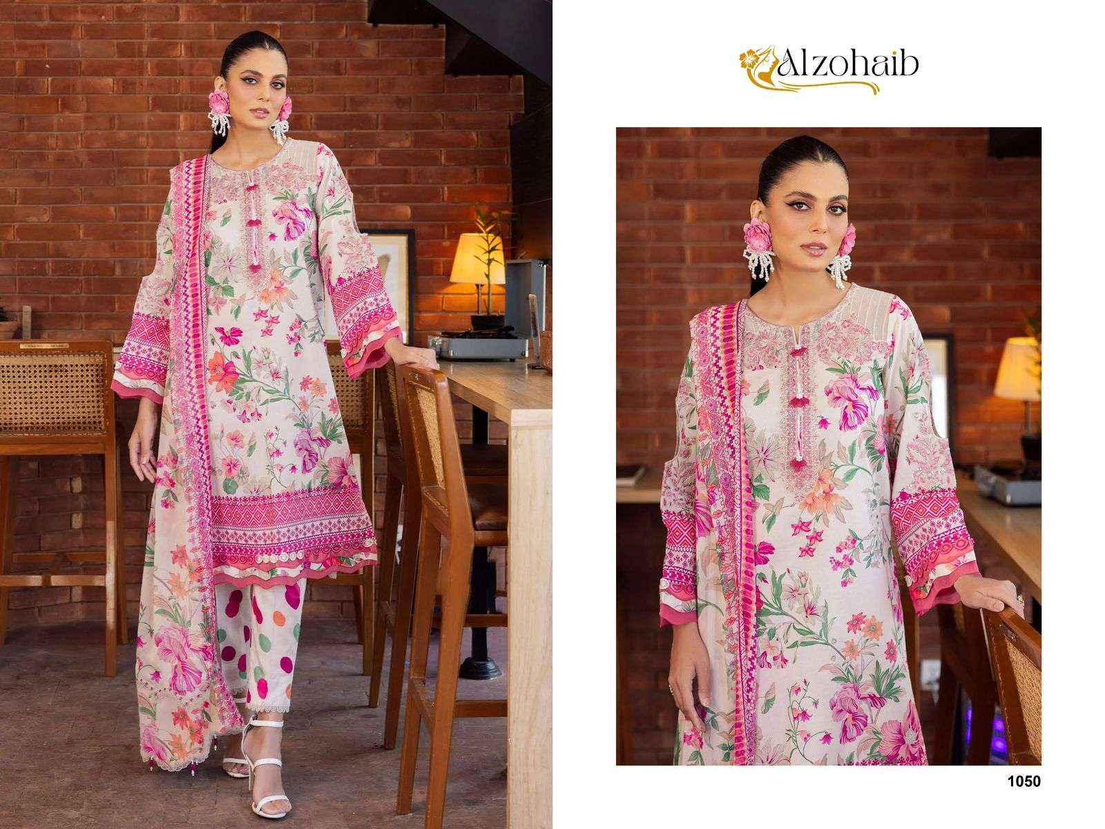 AL ZOHAIB GIRL GLAM DESIGN NO - 1049 - 1050 - 1051 PAKISTANI SUIT ( 3 PCS CATALOG )