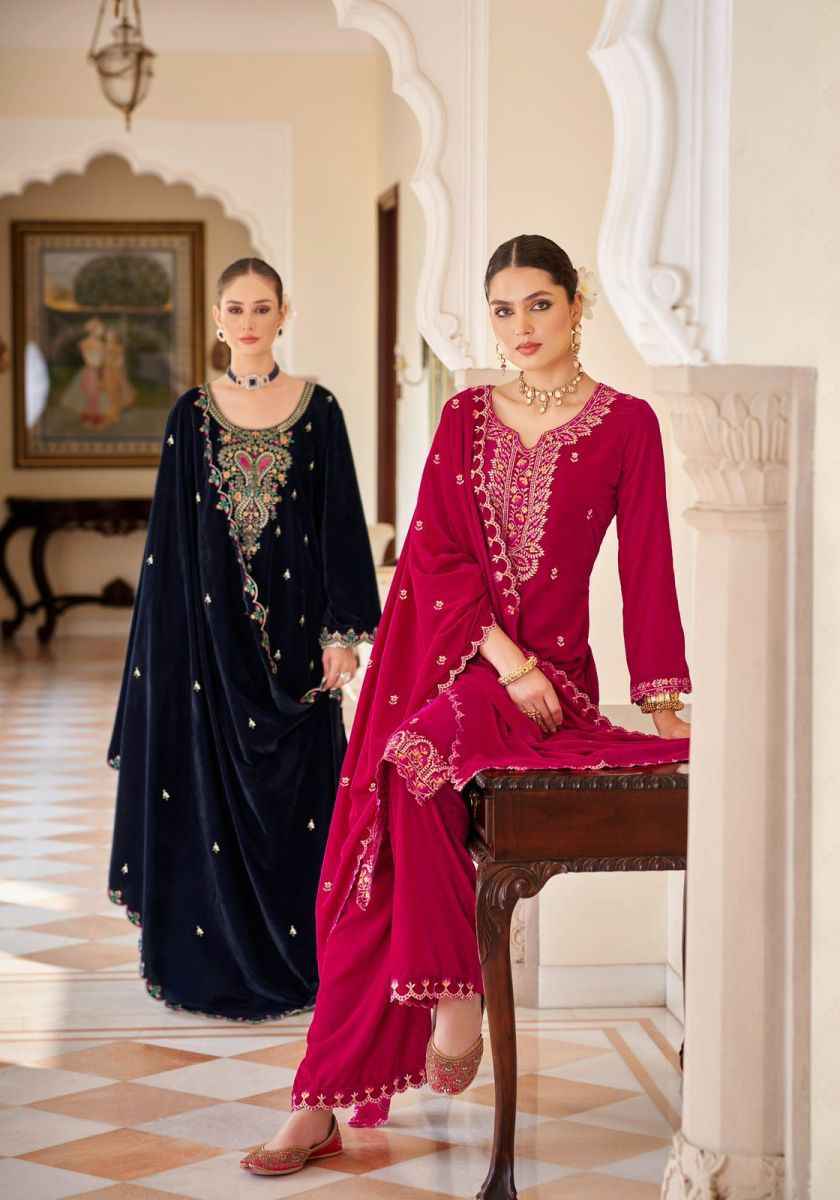 Alok Shabnam Velvet wholesale Dress Material 4 pcs Catalogue 