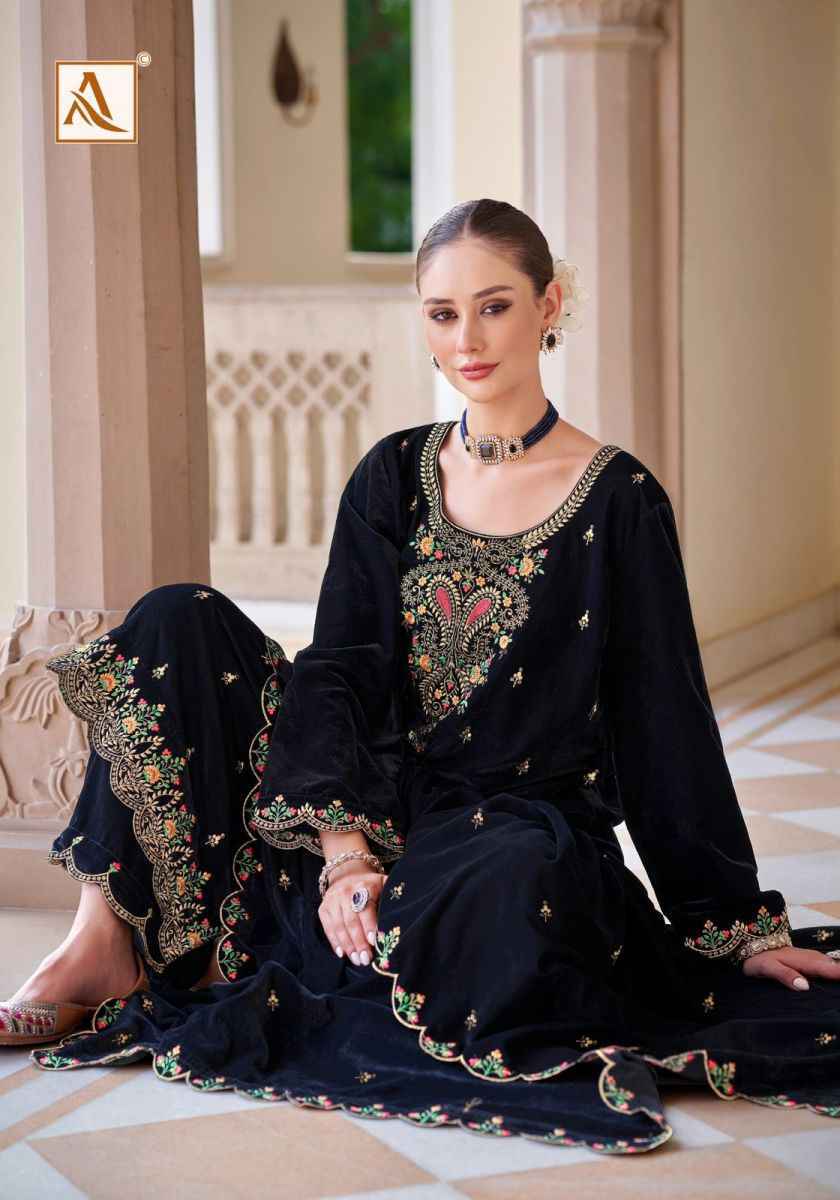 Alok Shabnam Velvet wholesale Dress Material 4 pcs Catalogue 