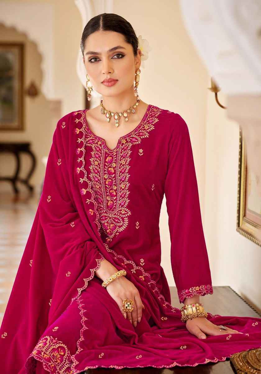 Alok Shabnam Velvet wholesale Dress Material 4 pcs Catalogue 