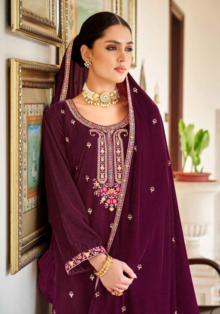 Alok Shabnam Velvet wholesale Dress Material 4 pcs Catalogue 