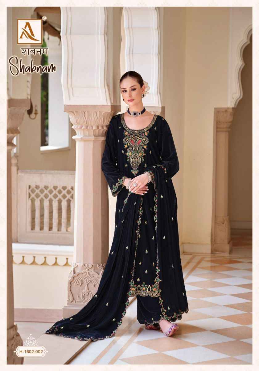 Alok Shabnam Velvet wholesale Dress Material 4 pcs Catalogue 