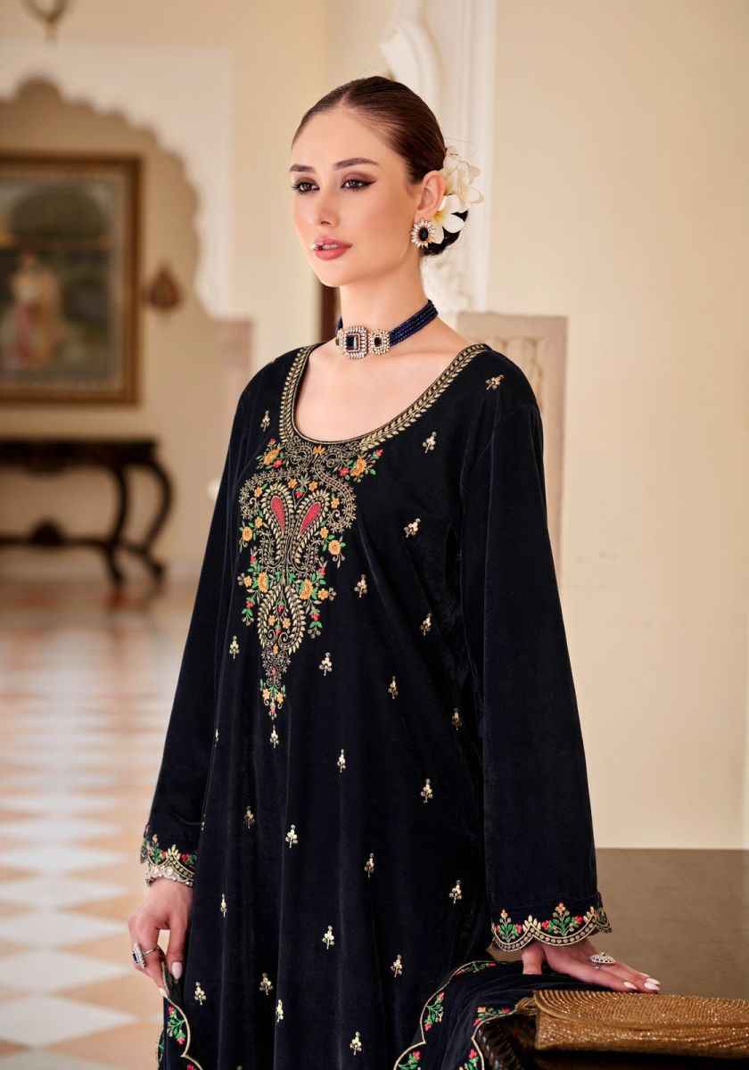 Alok Shabnam Velvet wholesale Dress Material 4 pcs Catalogue 