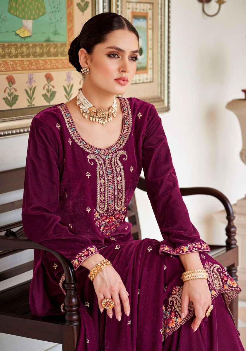 Alok Shabnam Velvet wholesale Dress Material 4 pcs Catalogue 