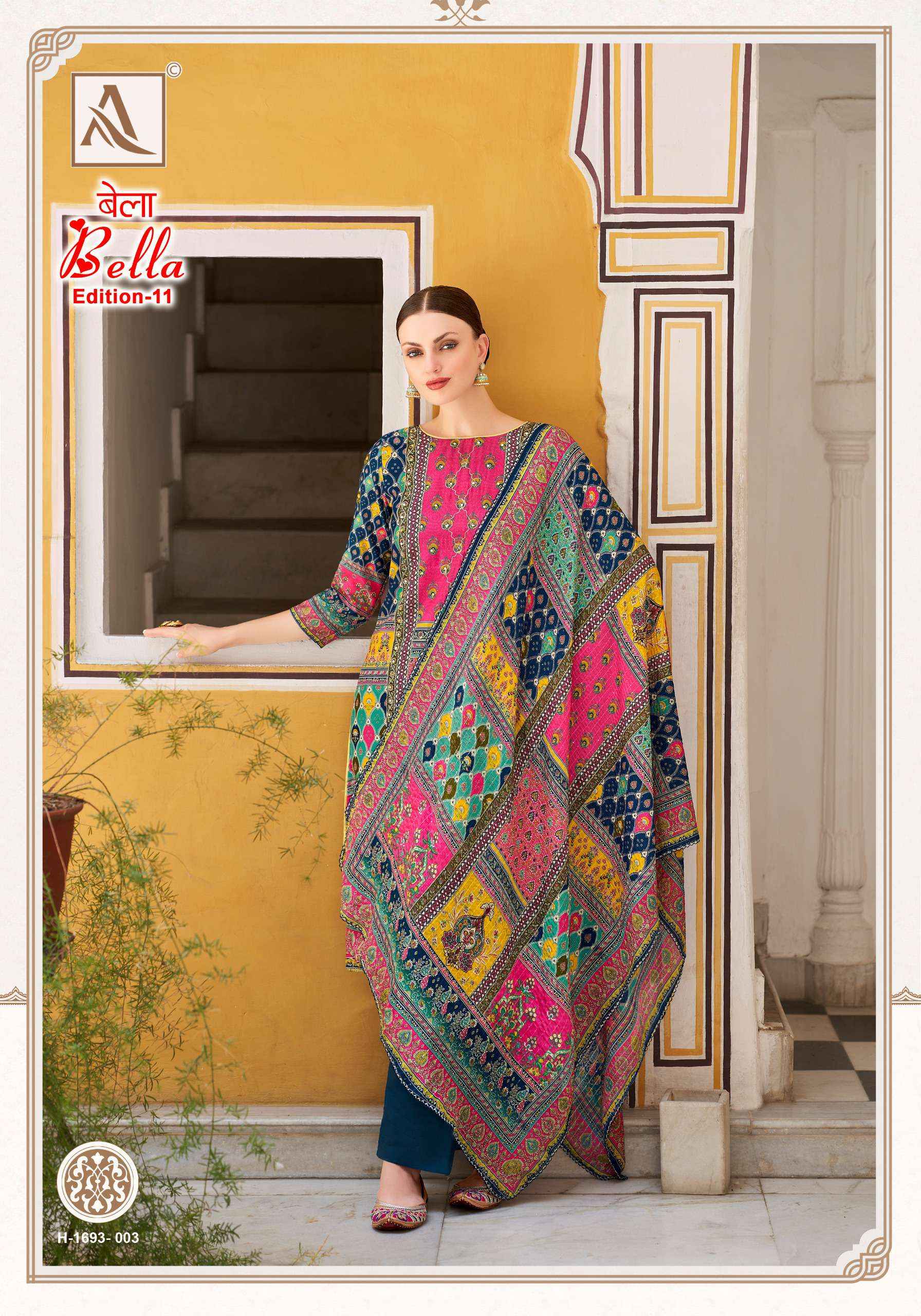 ALOK SUITS BELLA VOL 11 MUSLIN SALWAR KAMEEZ WHOLESALE SURAT ( 6 PCS CATALOG )