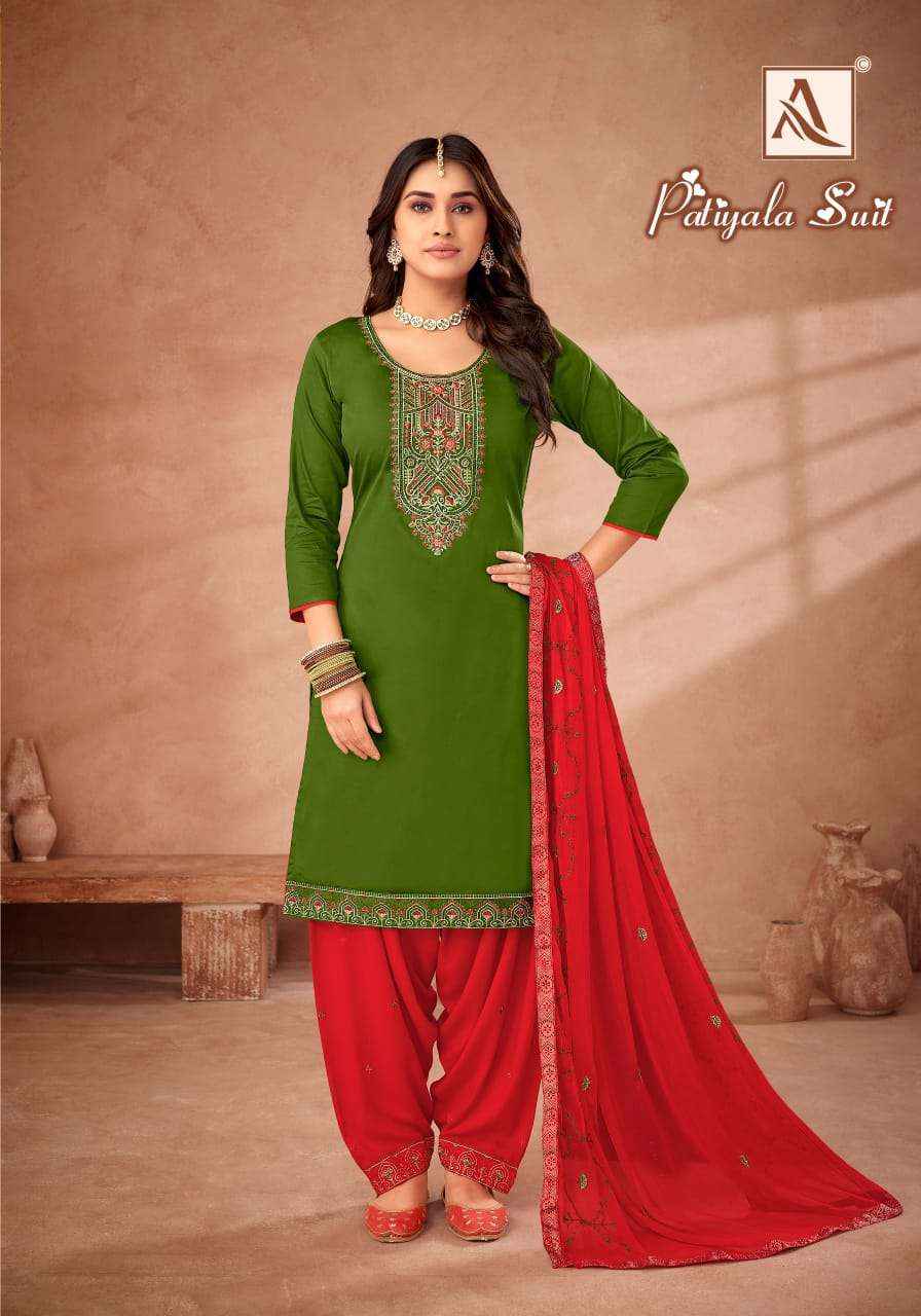 ALOK SUITS PATIYALA SUIT WHOLESALE JAM COTTON DRESS MATERIAL ( 6 PCS CATALOG )