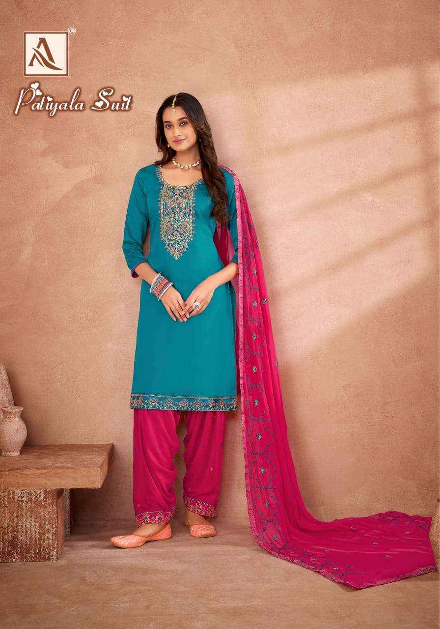 ALOK SUITS PATIYALA SUIT WHOLESALE JAM COTTON DRESS MATERIAL ( 6 PCS CATALOG )