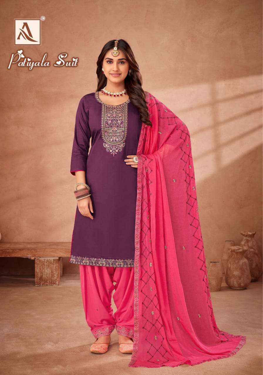 ALOK SUITS PATIYALA SUIT WHOLESALE JAM COTTON DRESS MATERIAL ( 6 PCS CATALOG )