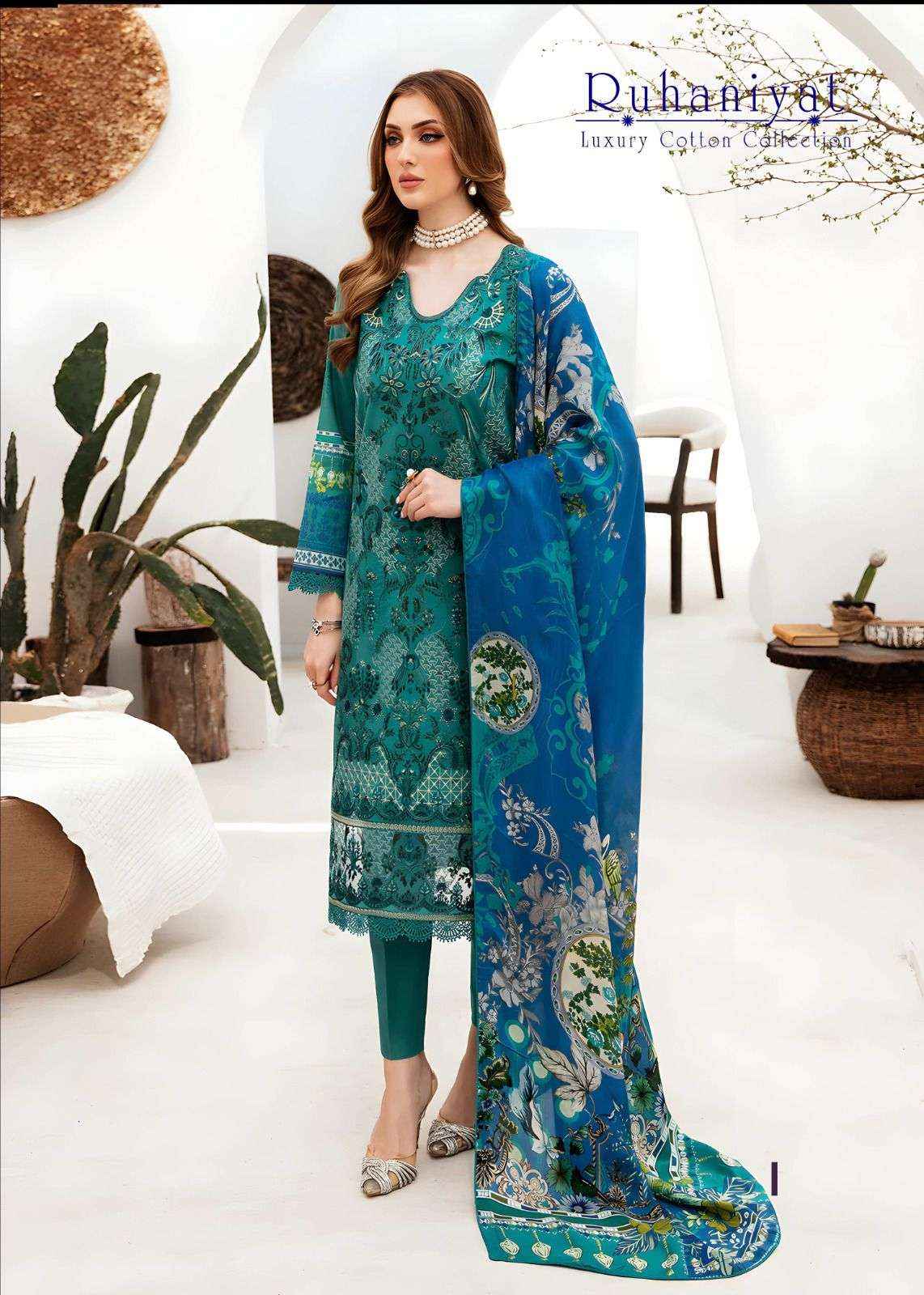 ASIFA NABEEL RUHANIYAT VOL 6 COTTON PAKISTANI SUIT ( 6 PCS CATALOG )