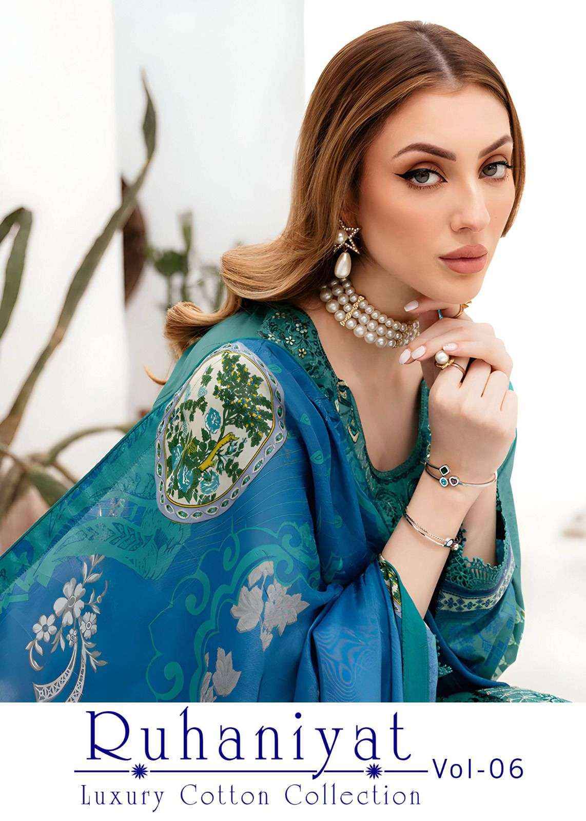 ASIFA NABEEL RUHANIYAT VOL 6 COTTON PAKISTANI SUIT ( 6 PCS CATALOG )