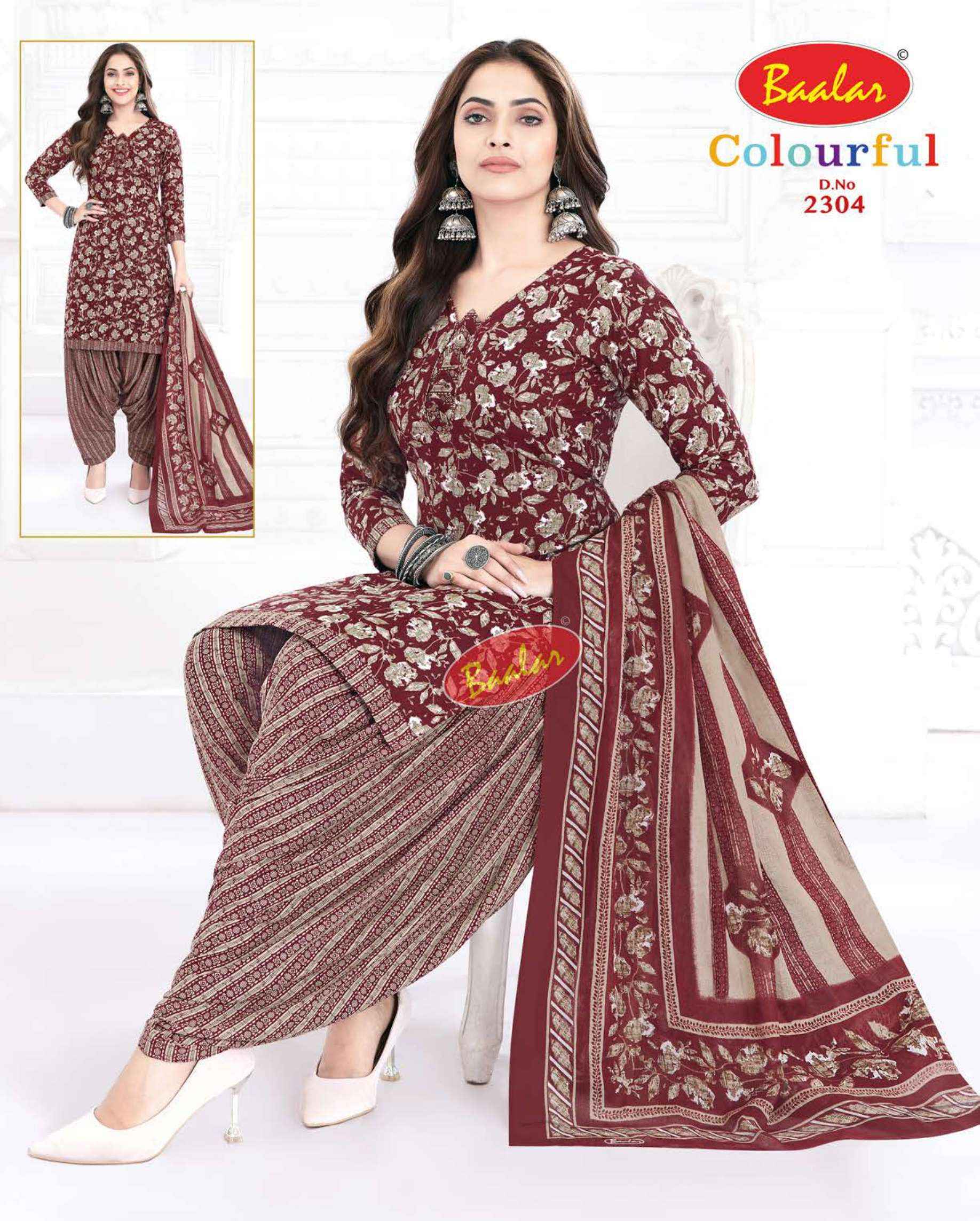 BAALAR COLOURFUL VOL 23 COTTON PATIYALA DRESS MATERIAL ( 36 PCS CATALOG )