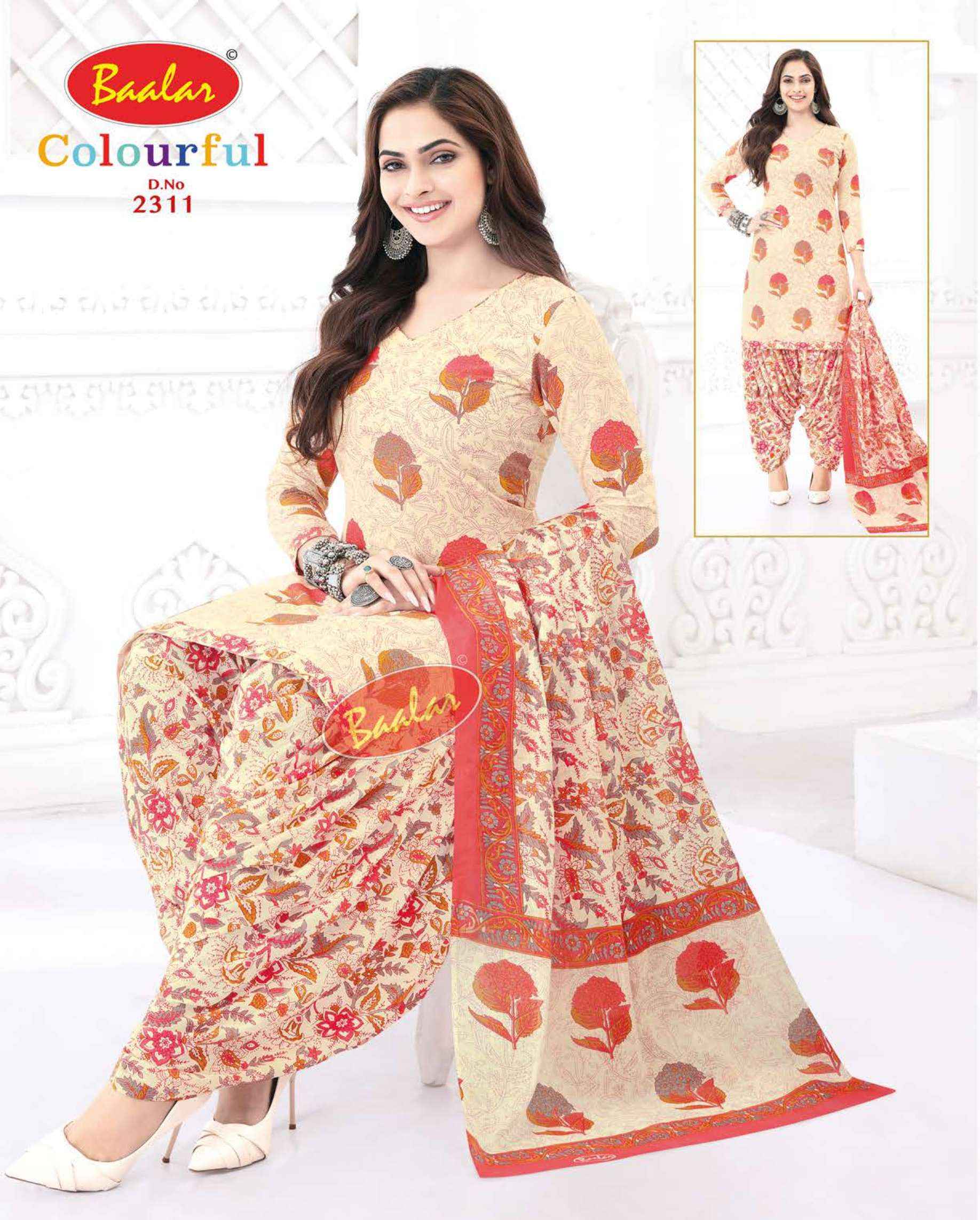 BAALAR COLOURFUL VOL 23 COTTON PATIYALA DRESS MATERIAL ( 36 PCS CATALOG )