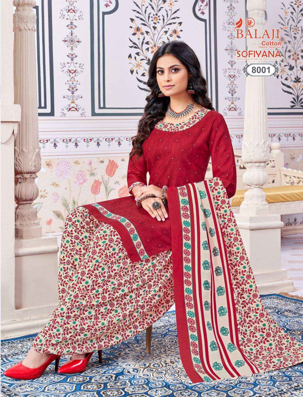 BALAJI COTTON SOFIYANA VOL 8 COTTON PATIYALA READYMADE SUIT ( 12 PCS CATALOG )