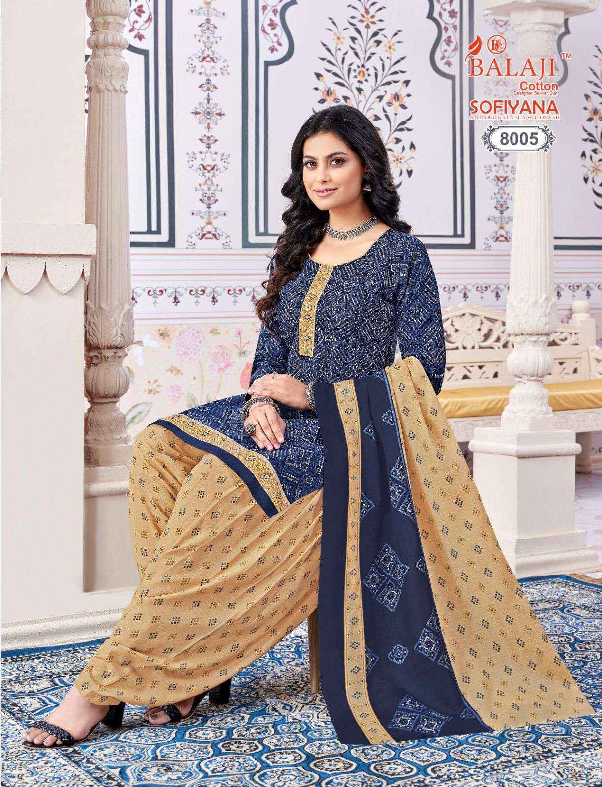 BALAJI COTTON SOFIYANA VOL 8 COTTON PATIYALA READYMADE SUIT ( 12 PCS CATALOG )