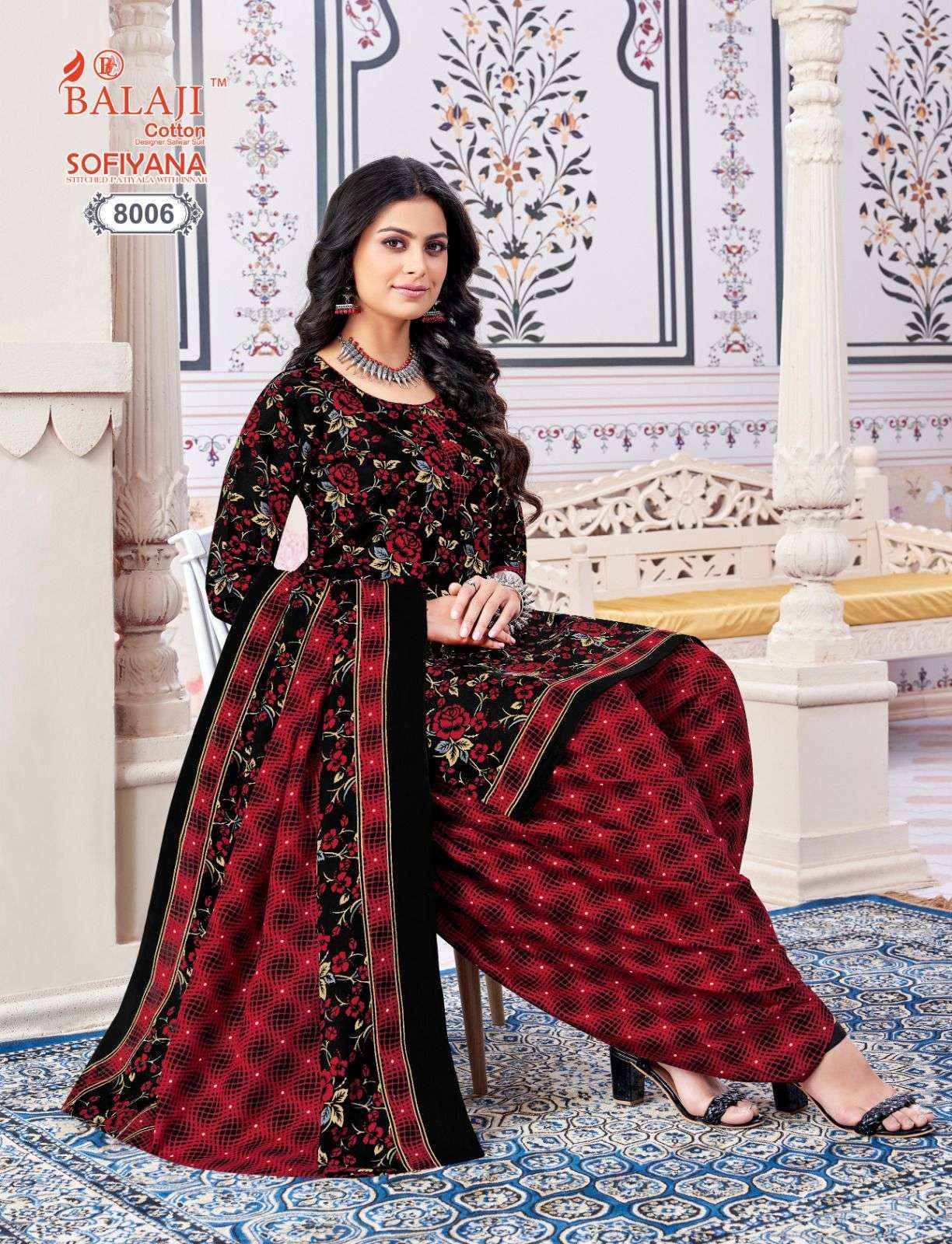 BALAJI COTTON SOFIYANA VOL 8 COTTON PATIYALA READYMADE SUIT ( 12 PCS CATALOG )