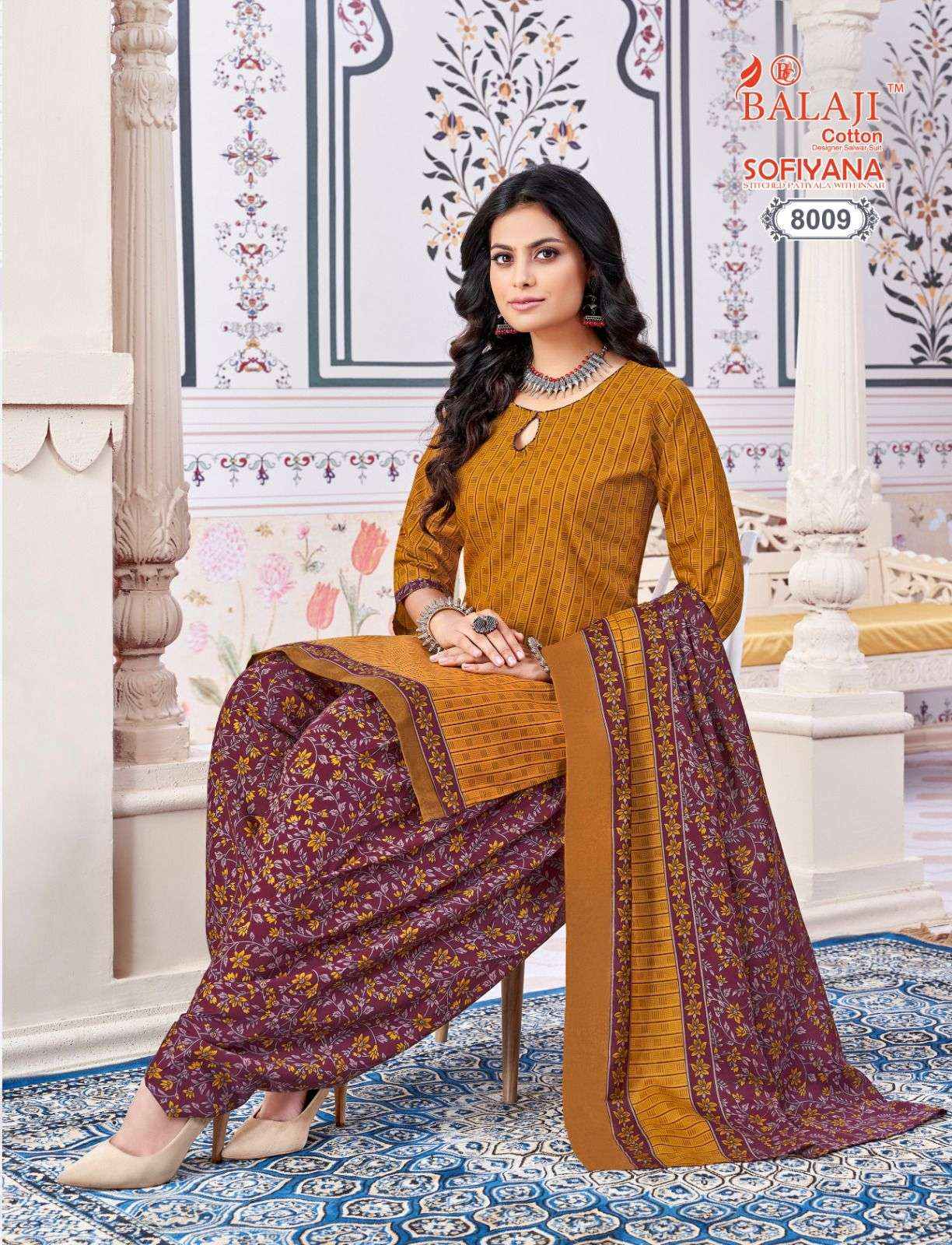 BALAJI COTTON SOFIYANA VOL 8 COTTON PATIYALA READYMADE SUIT ( 12 PCS CATALOG )