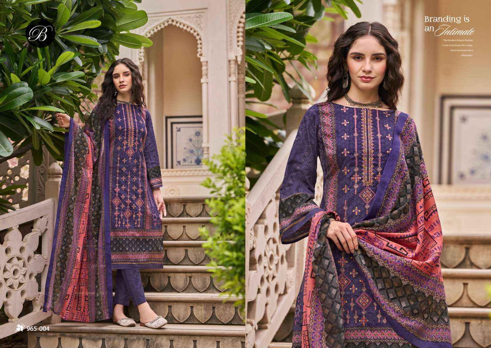 BELLIZA DESIGNER BIN SAEED VOL 7 COTTON WHOLESALE LADIES SUITS ( 8 PCS CATALOG )