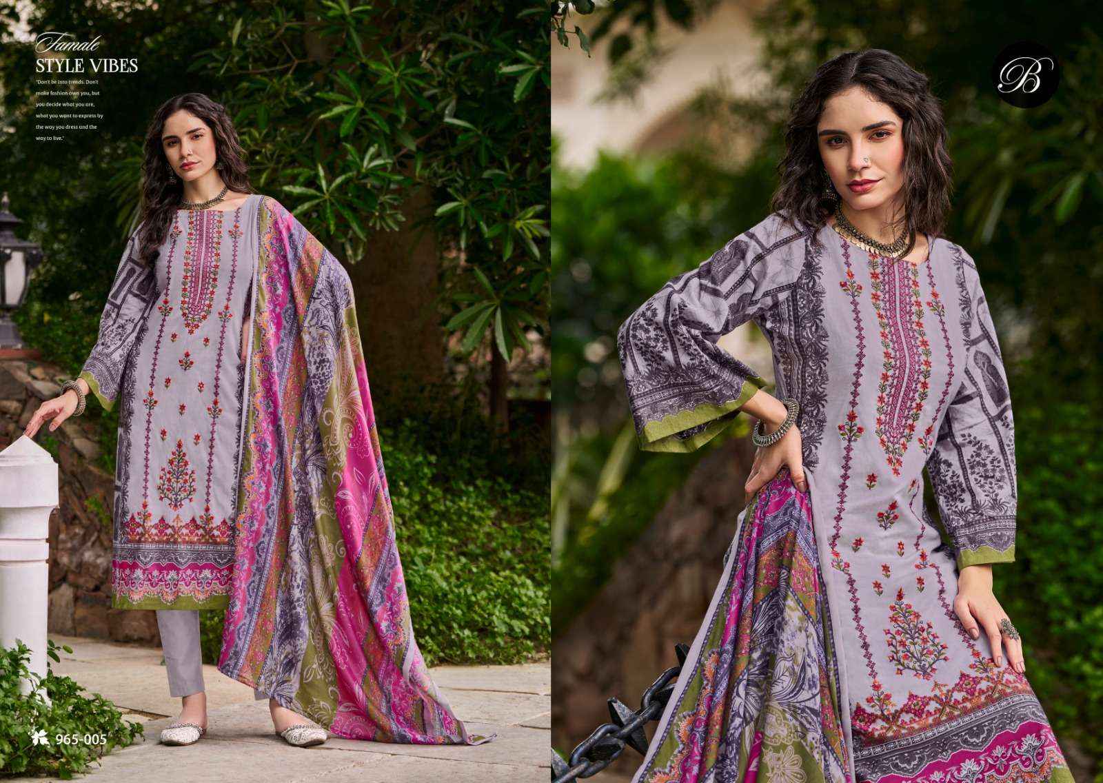 BELLIZA DESIGNER BIN SAEED VOL 7 COTTON WHOLESALE LADIES SUITS ( 8 PCS CATALOG )