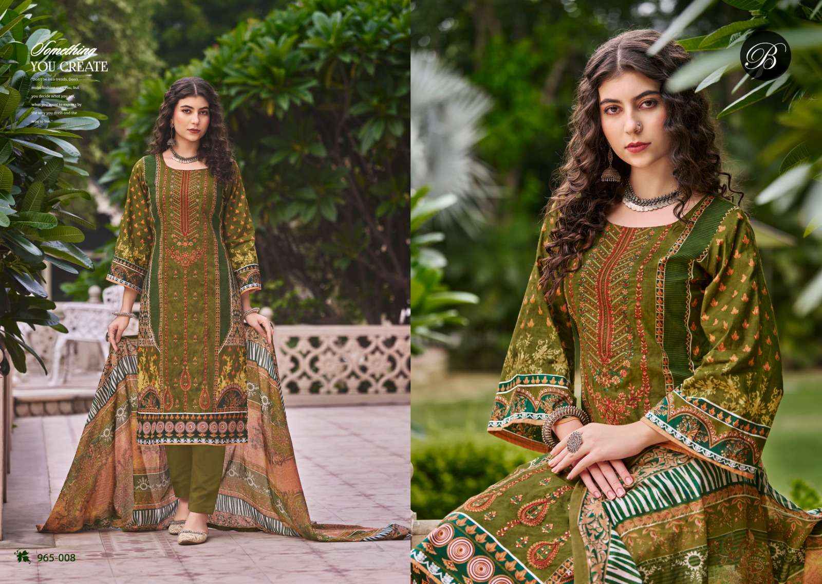 BELLIZA DESIGNER BIN SAEED VOL 7 COTTON WHOLESALE LADIES SUITS ( 8 PCS CATALOG )