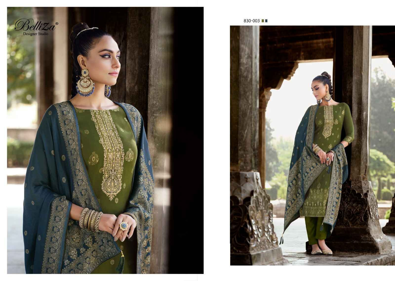 BELLIZA DESIGNER IZHAAR PASHMINA JACQUARD SALWAR KAMEEZ (6 PPCS CATALOG )