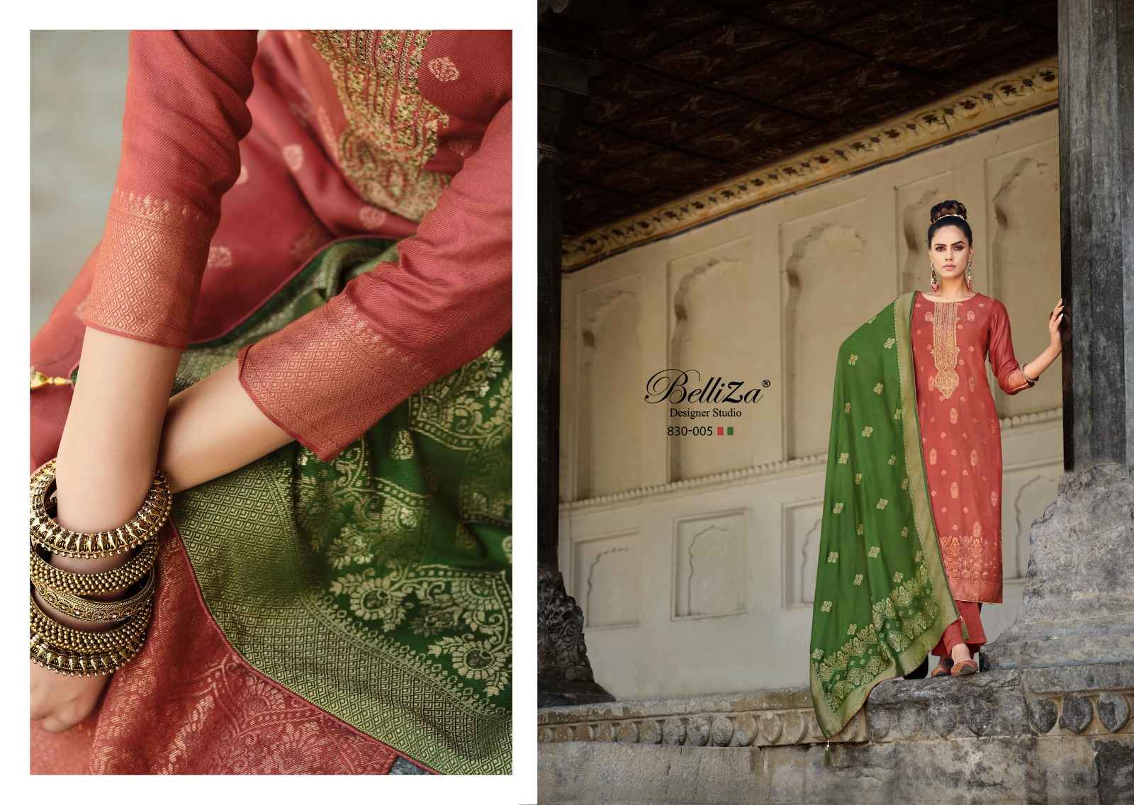 BELLIZA DESIGNER IZHAAR PASHMINA JACQUARD SALWAR KAMEEZ (6 PPCS CATALOG )