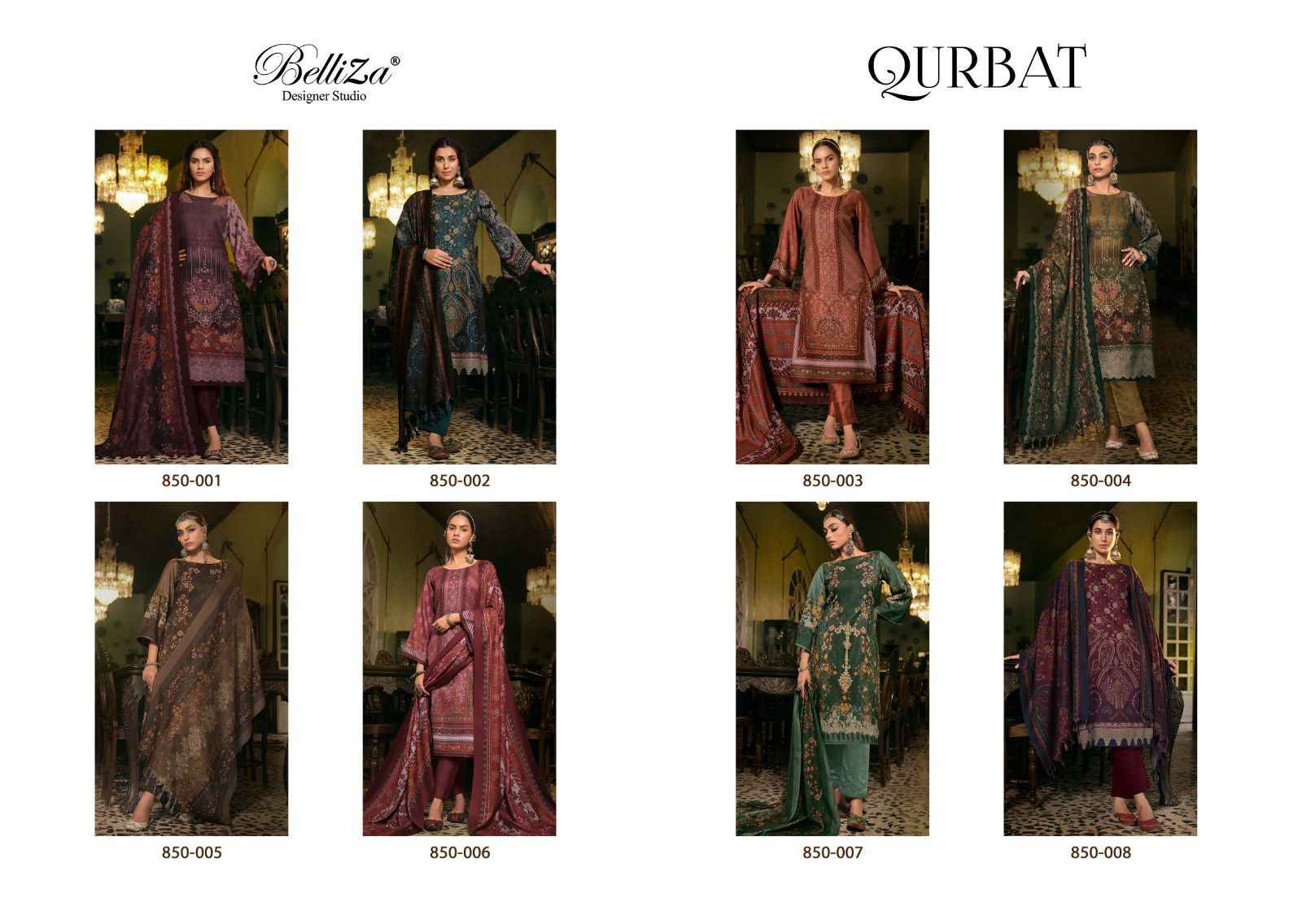 BELLIZA DESIGNER STUDIO QURBAT WOOLEN PASHMINA WINTER WEAR SUIT ( 8 PCS CATALOG )