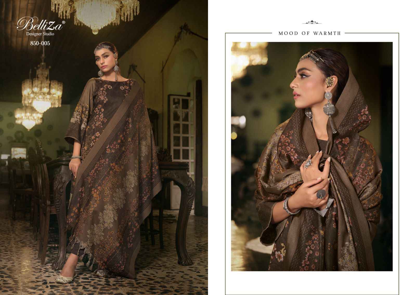 BELLIZA DESIGNER STUDIO QURBAT WOOLEN PASHMINA WINTER WEAR SUIT ( 8 PCS CATALOG )