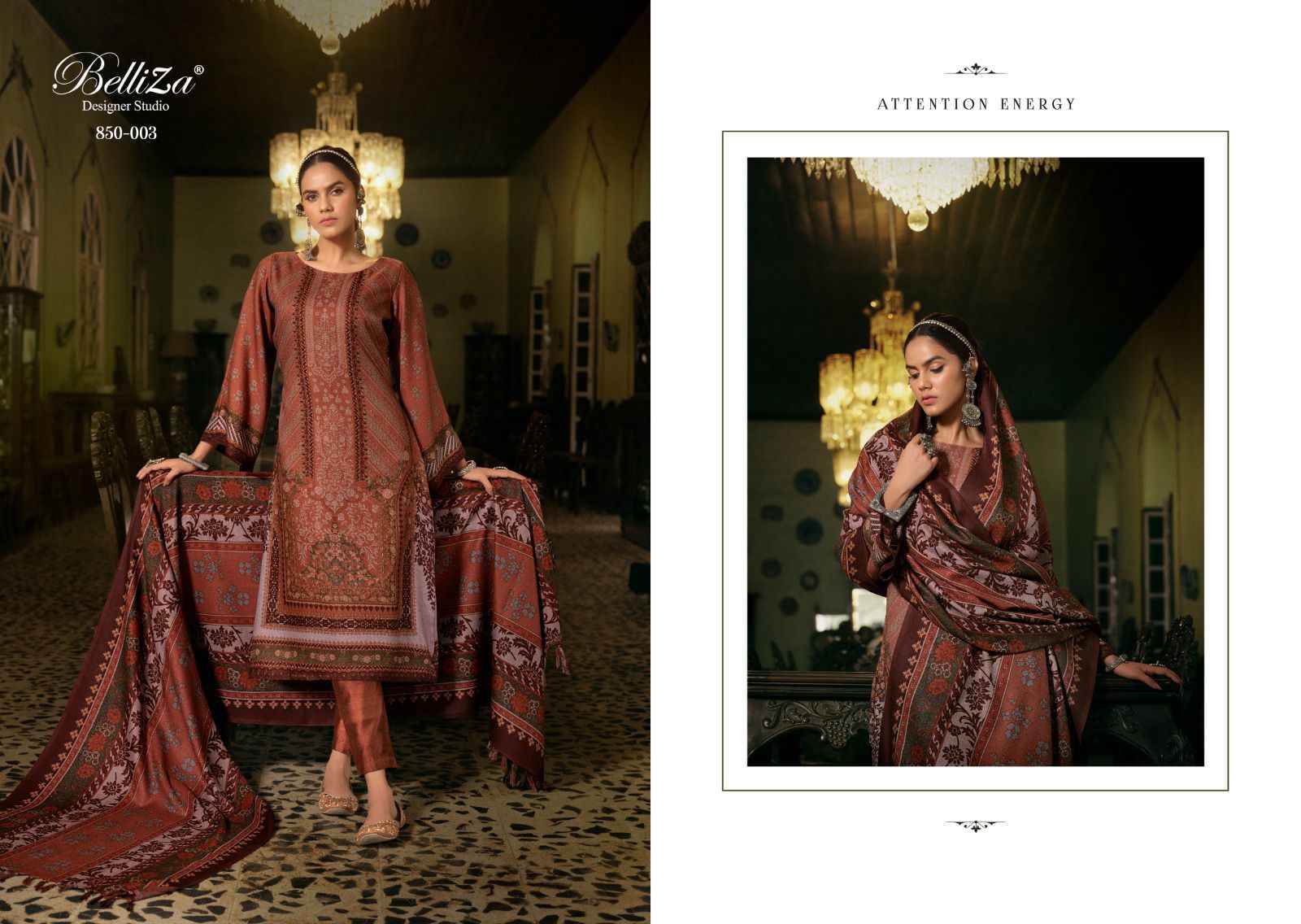 BELLIZA DESIGNER STUDIO QURBAT WOOLEN PASHMINA WINTER WEAR SUIT ( 8 PCS CATALOG )