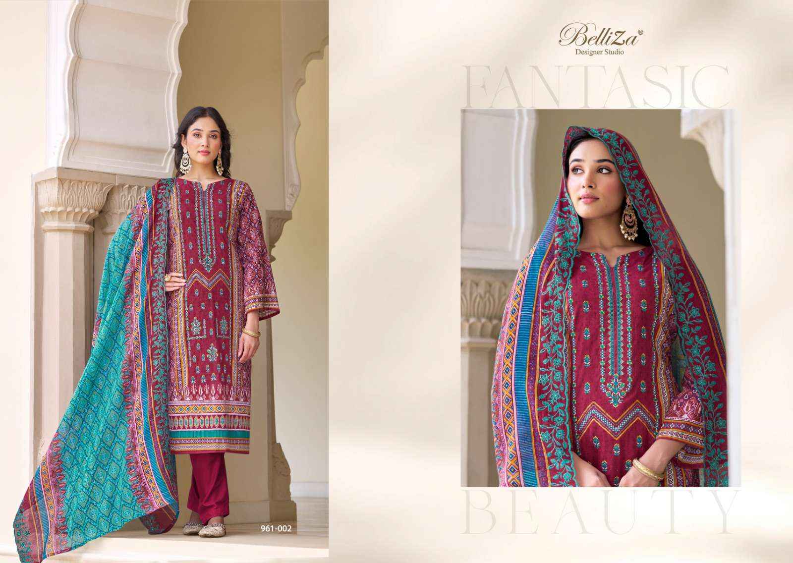 BELLIZA DESIGNER STUDIO ZUBIYA VOL 2 COTTON DRESS MATERIAL ( 8 PCS CATALOG )