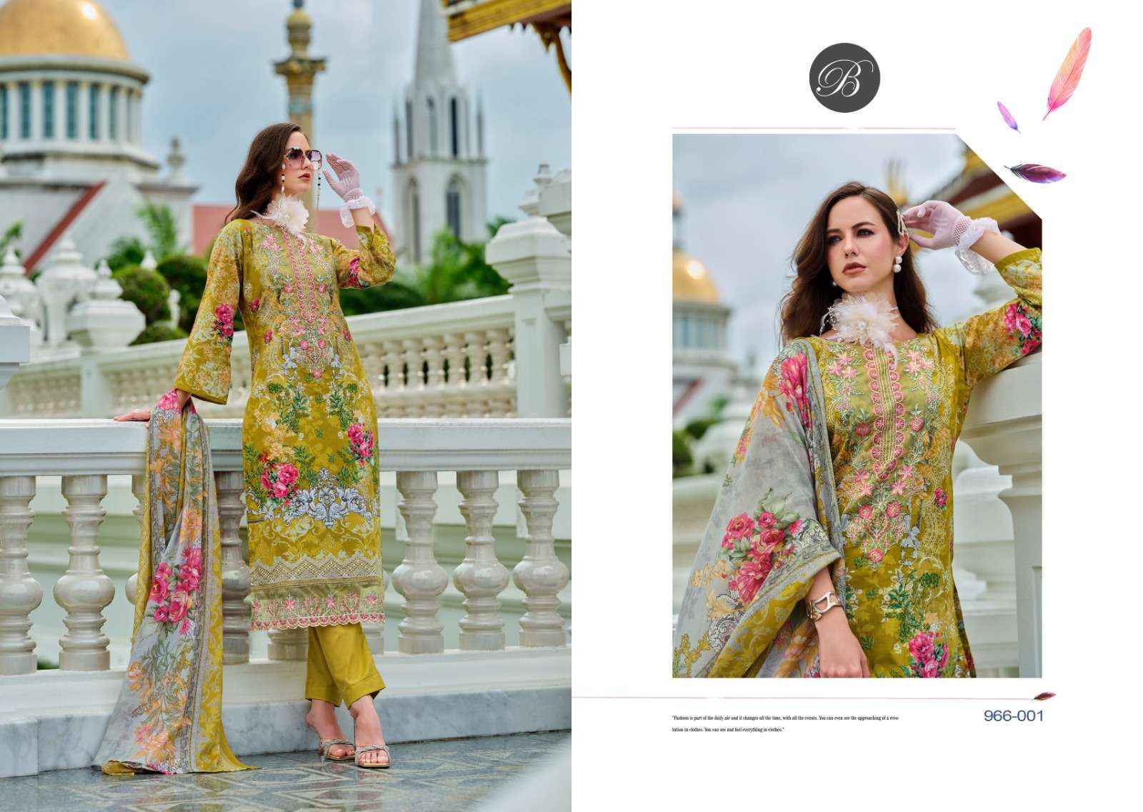 BELLIZA DESIGNER SUITS AL MARINA COTTON DRESS MATERIAL ( 8 PCS CATALOG )