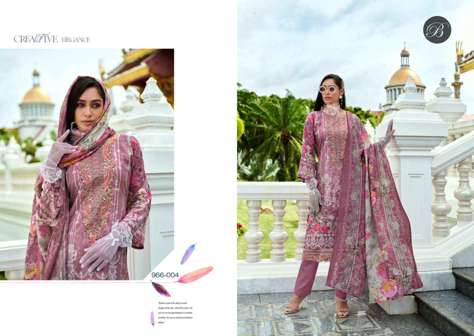 BELLIZA DESIGNER SUITS AL MARINA COTTON DRESS MATERIAL ( 8 PCS CATALOG )