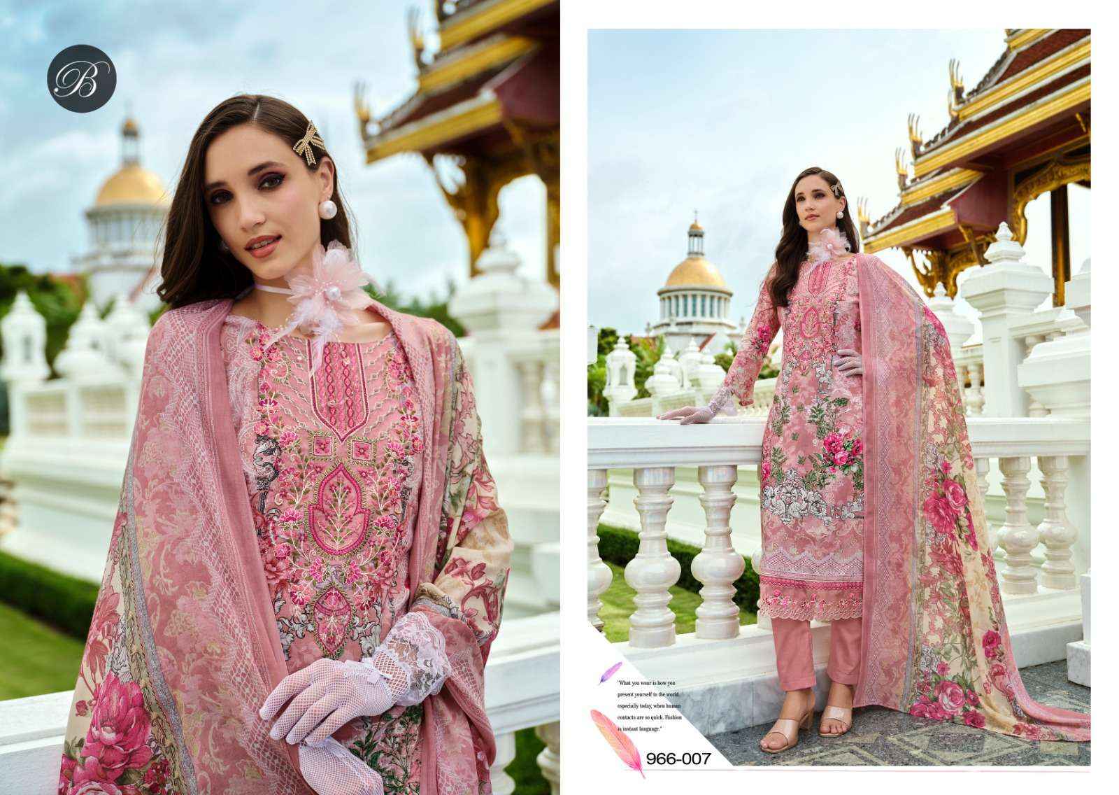 BELLIZA DESIGNER SUITS AL MARINA COTTON DRESS MATERIAL ( 8 PCS CATALOG )