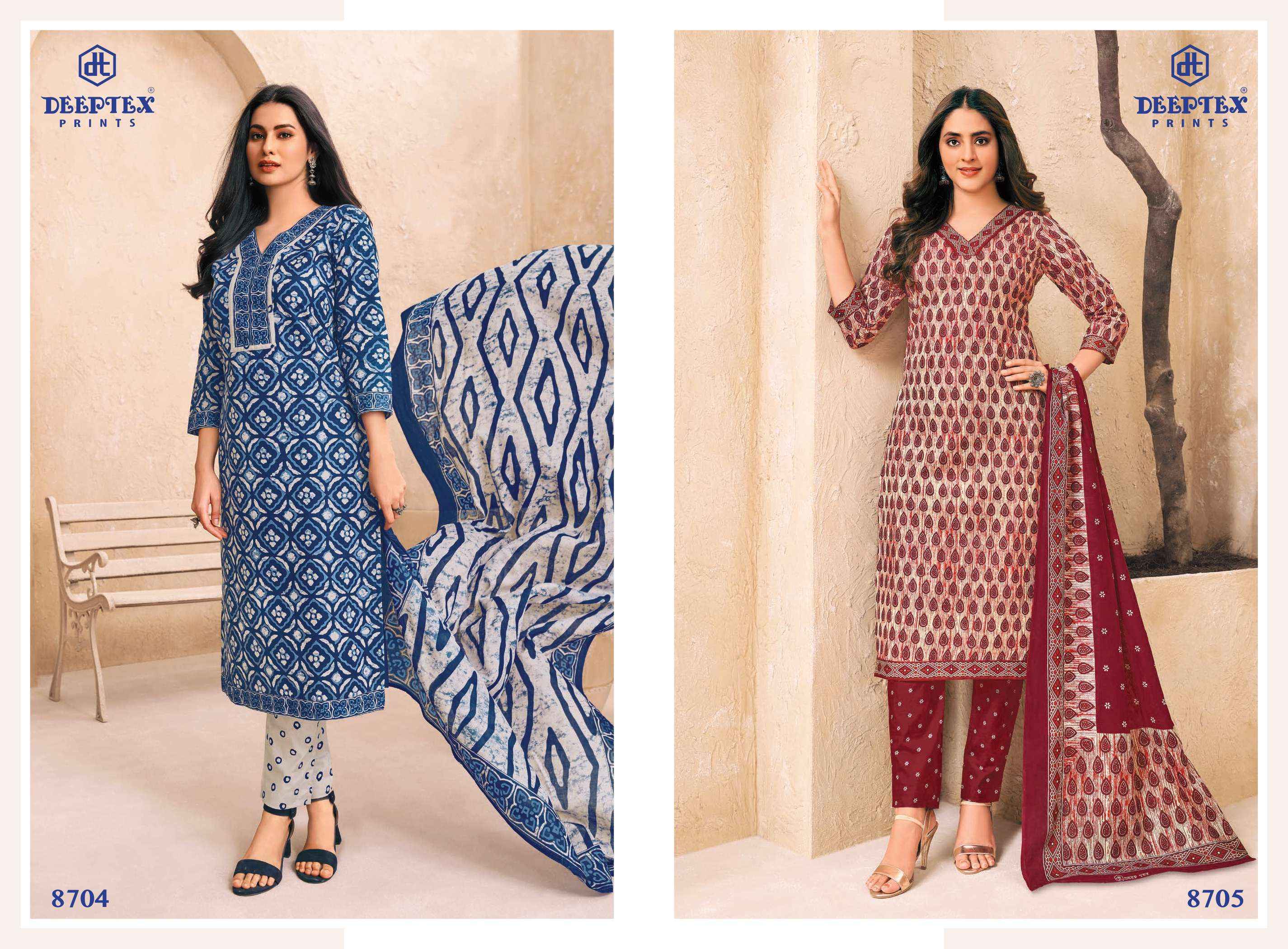 DEEPTEX PRINTS MISS INDIA VOL 87 COTTON PRINT DRESS MATERIAL ( 26 PCS CATALOG )