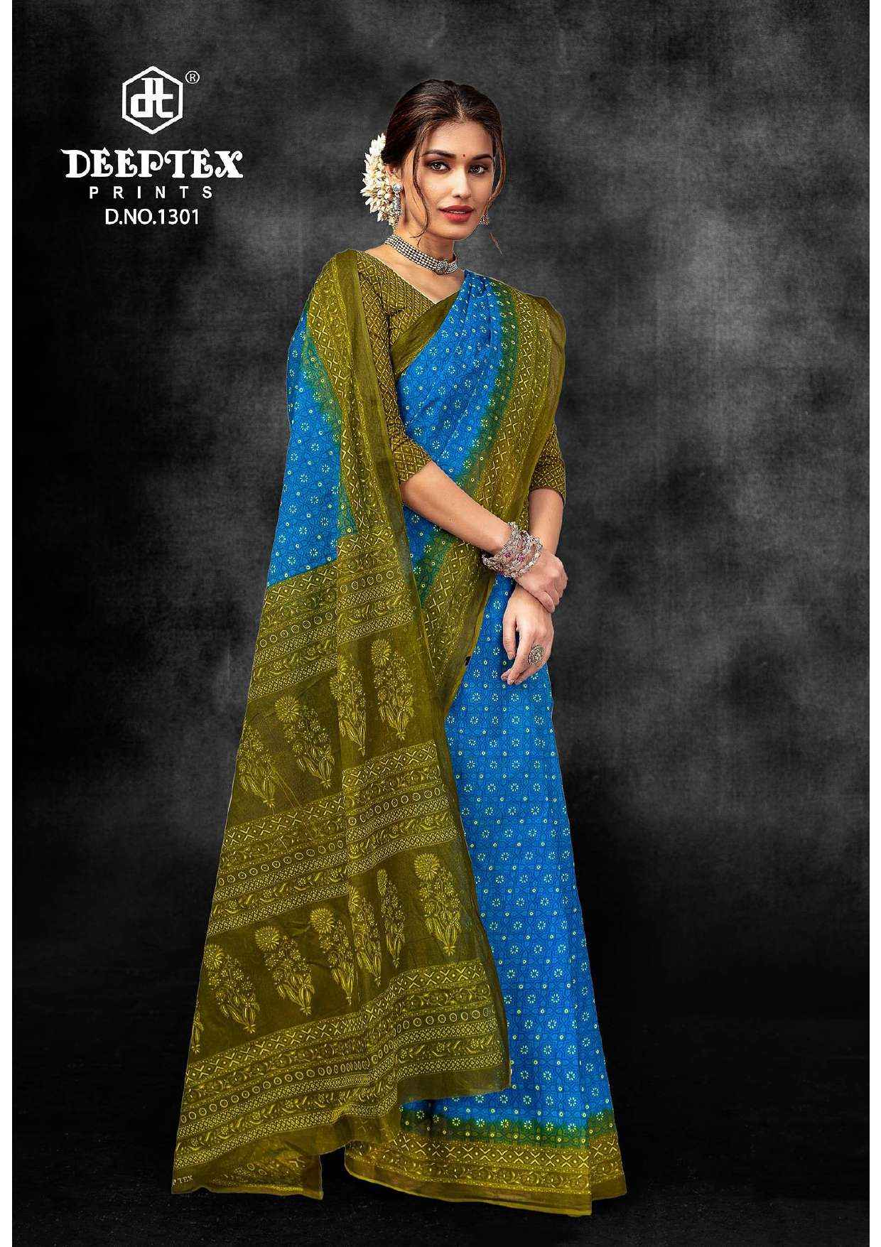 DEEPTEX PRINTS PRIME TIME VOL 13 COTTON PRINTED SAREE ( 10 PCS CATALOG )