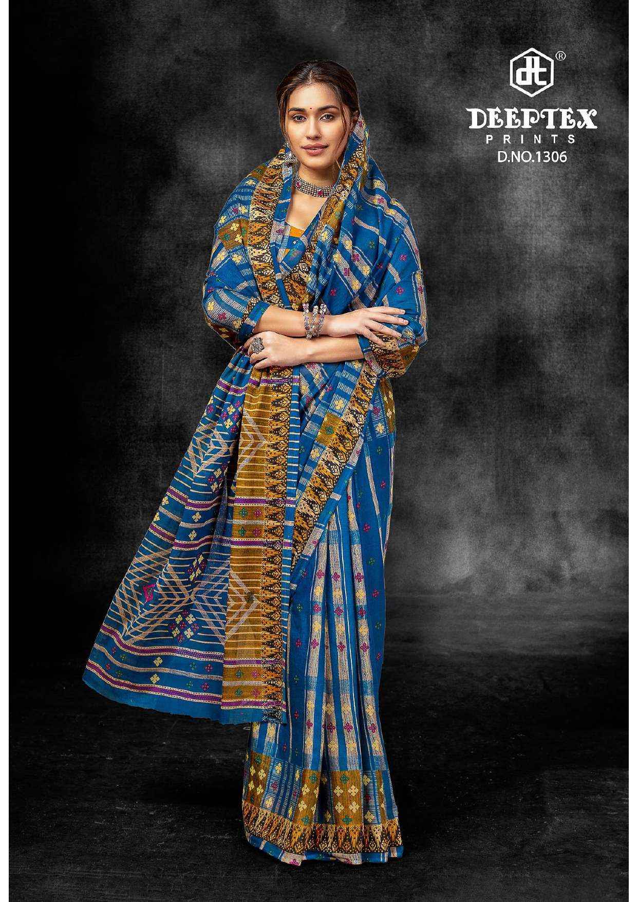 DEEPTEX PRINTS PRIME TIME VOL 13 COTTON PRINTED SAREE ( 10 PCS CATALOG )