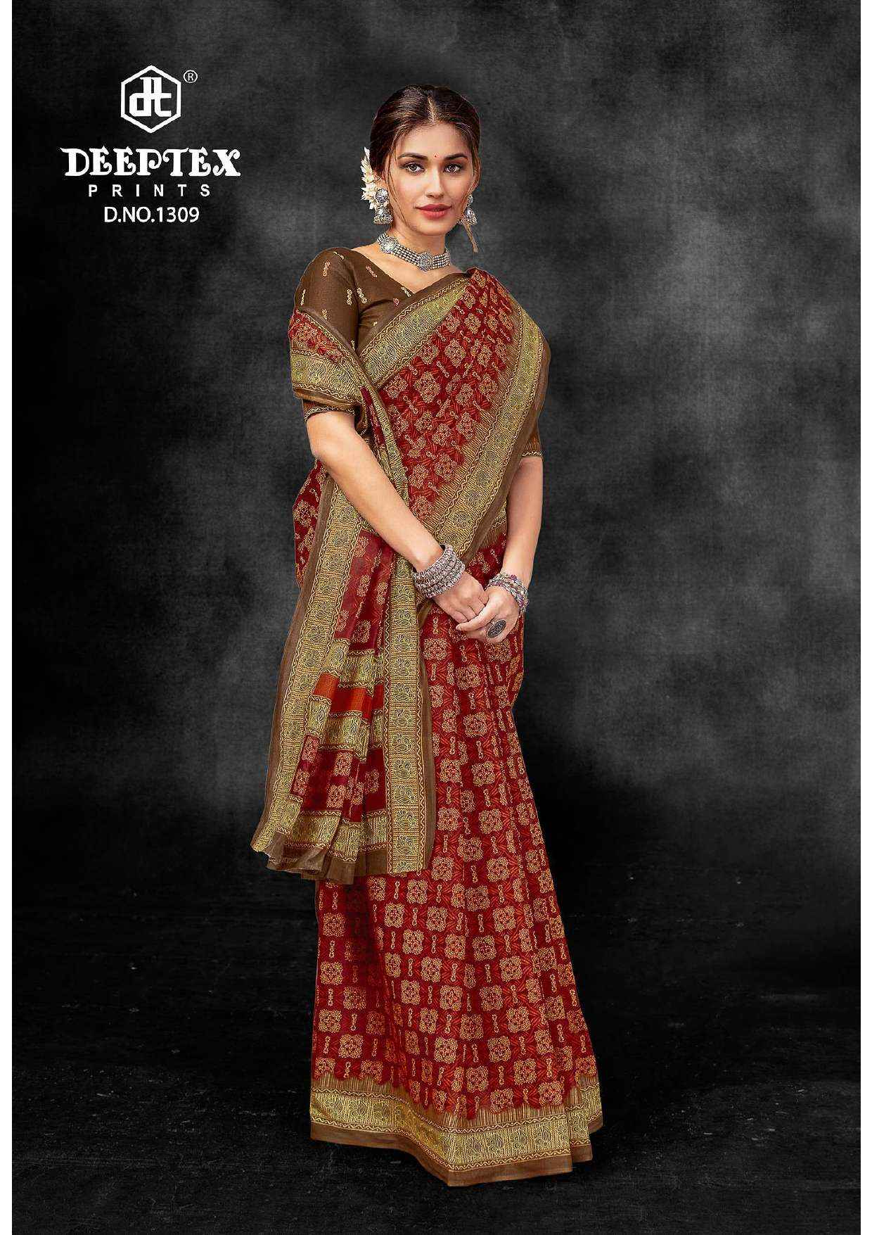 DEEPTEX PRINTS PRIME TIME VOL 13 COTTON PRINTED SAREE ( 10 PCS CATALOG )