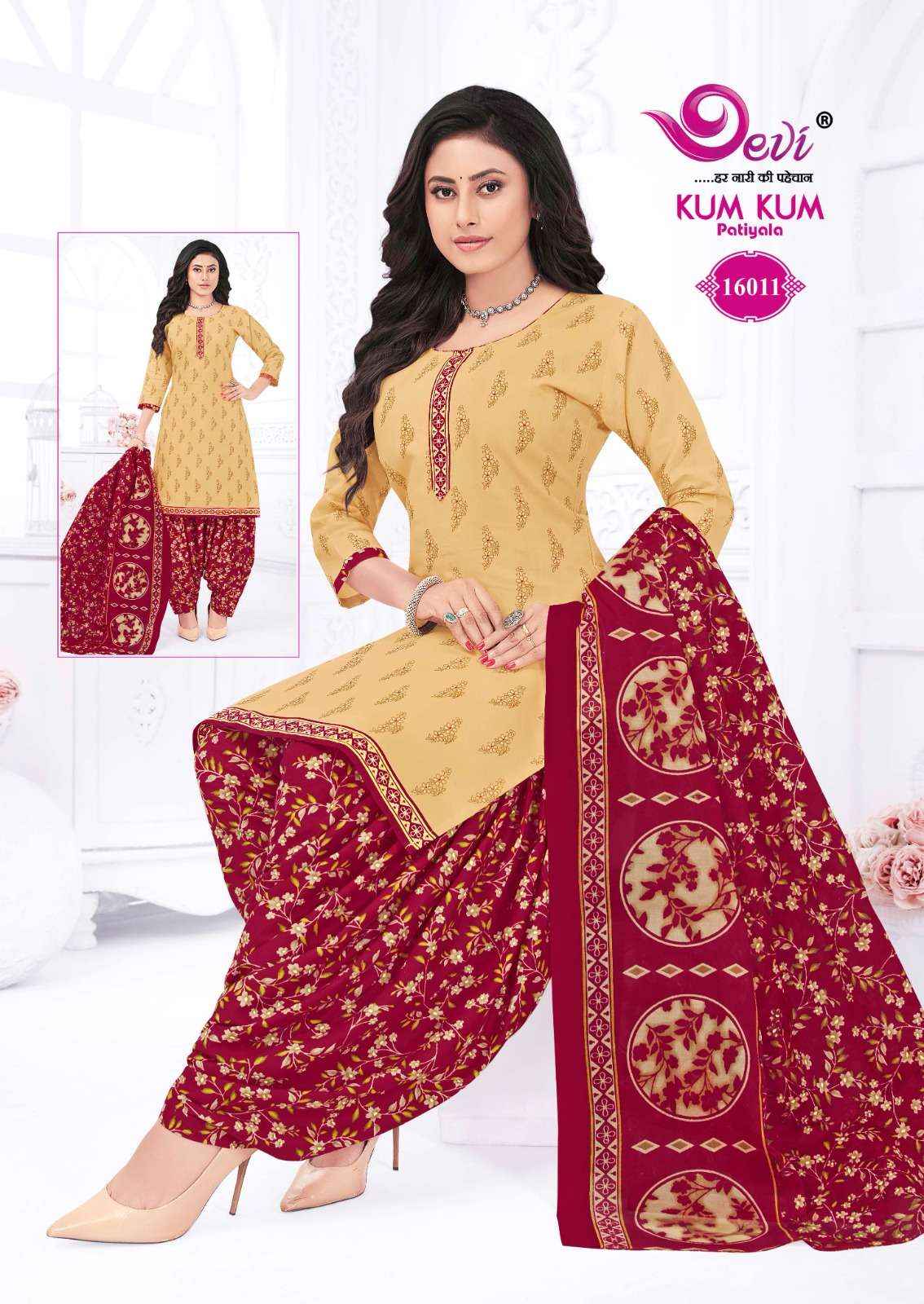 DEVI FASHION KUM KUM VOL 16 STITCH WHOLESALE PATIYALA READYMADE SUIT ( 12 PCS CATALOG )